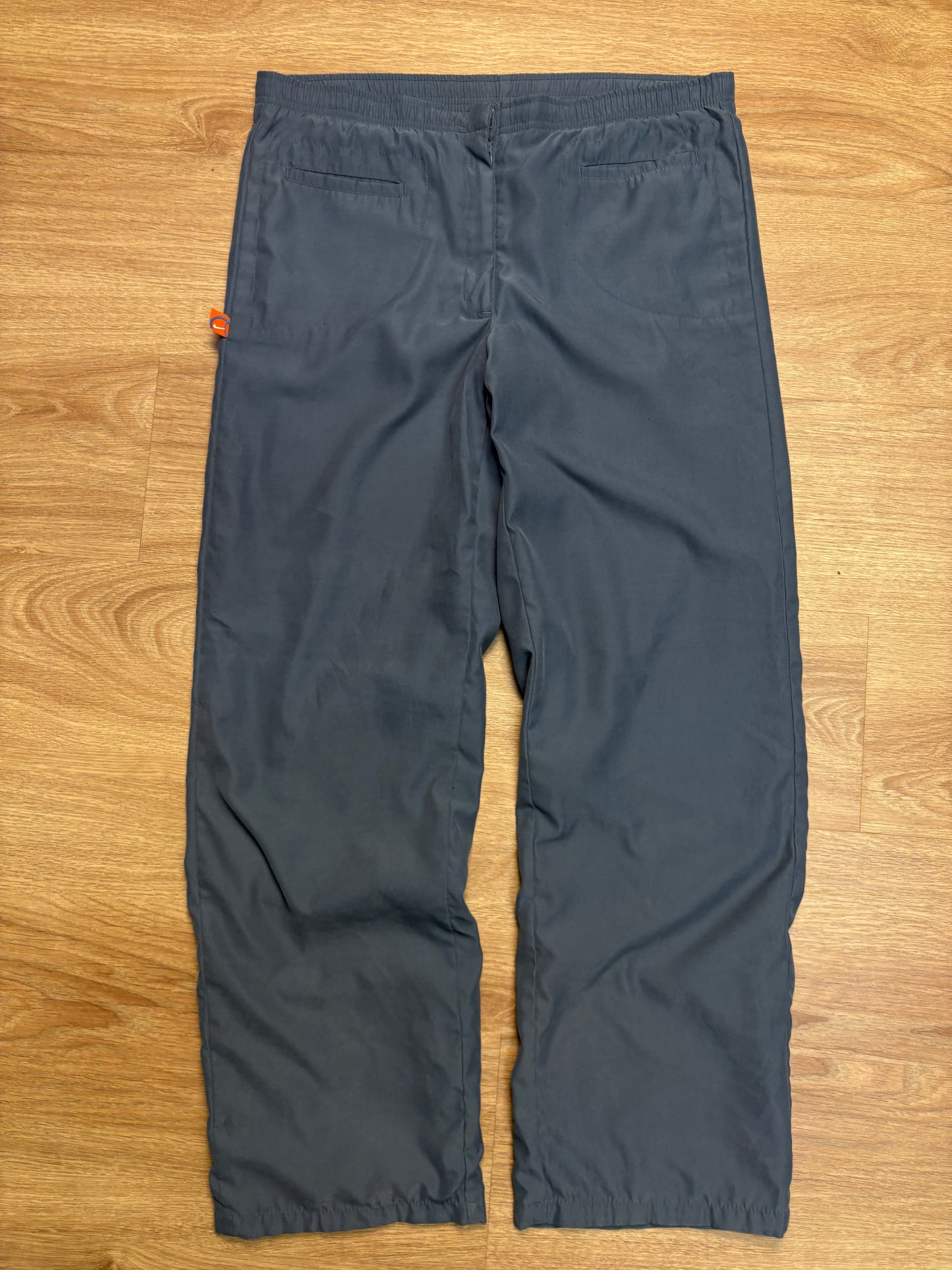 Nike Mini Swoosh 2000s Dark Grey Wide Leg Track Pants (34x30)