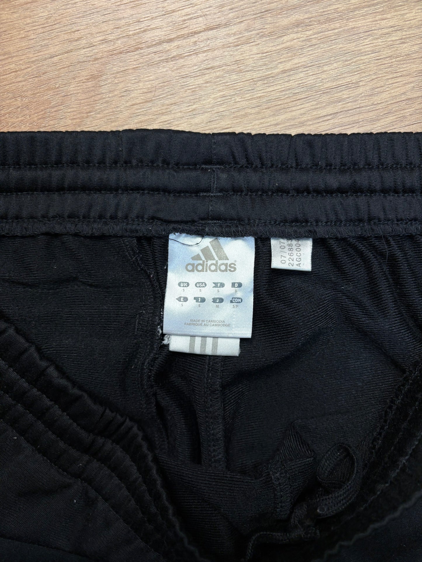 Adidas Three Stripes 2000s Black Super Baggy Track Pants (S)
