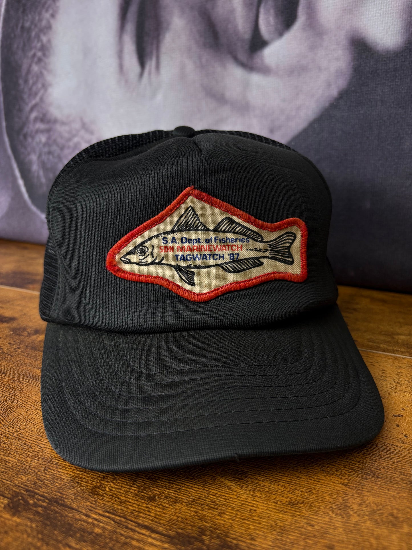 Vintage Fishing 90s Black Trucker Hat
