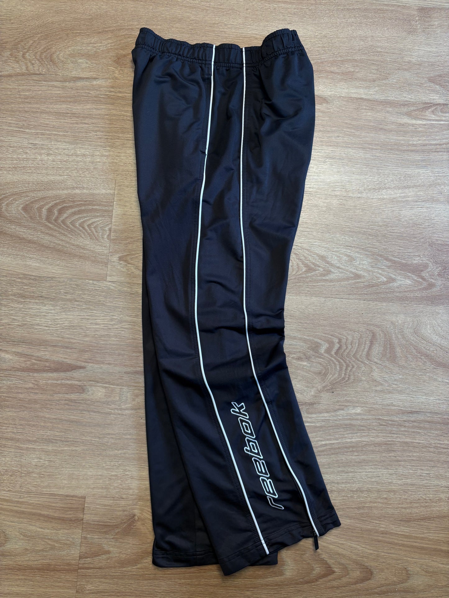 Reebok Spellout 2000s Black Baggy Track Pants (S)