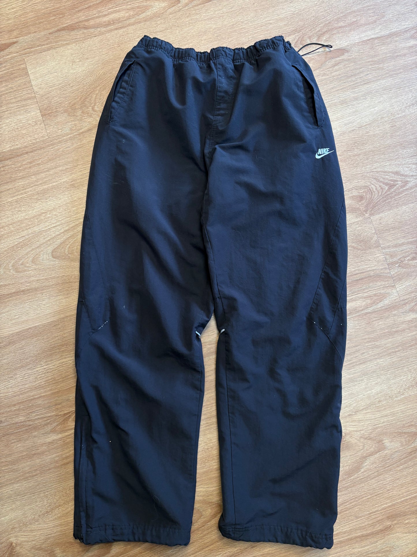 Nike Club 2000s Black Super Baggy Track Pants (XL)