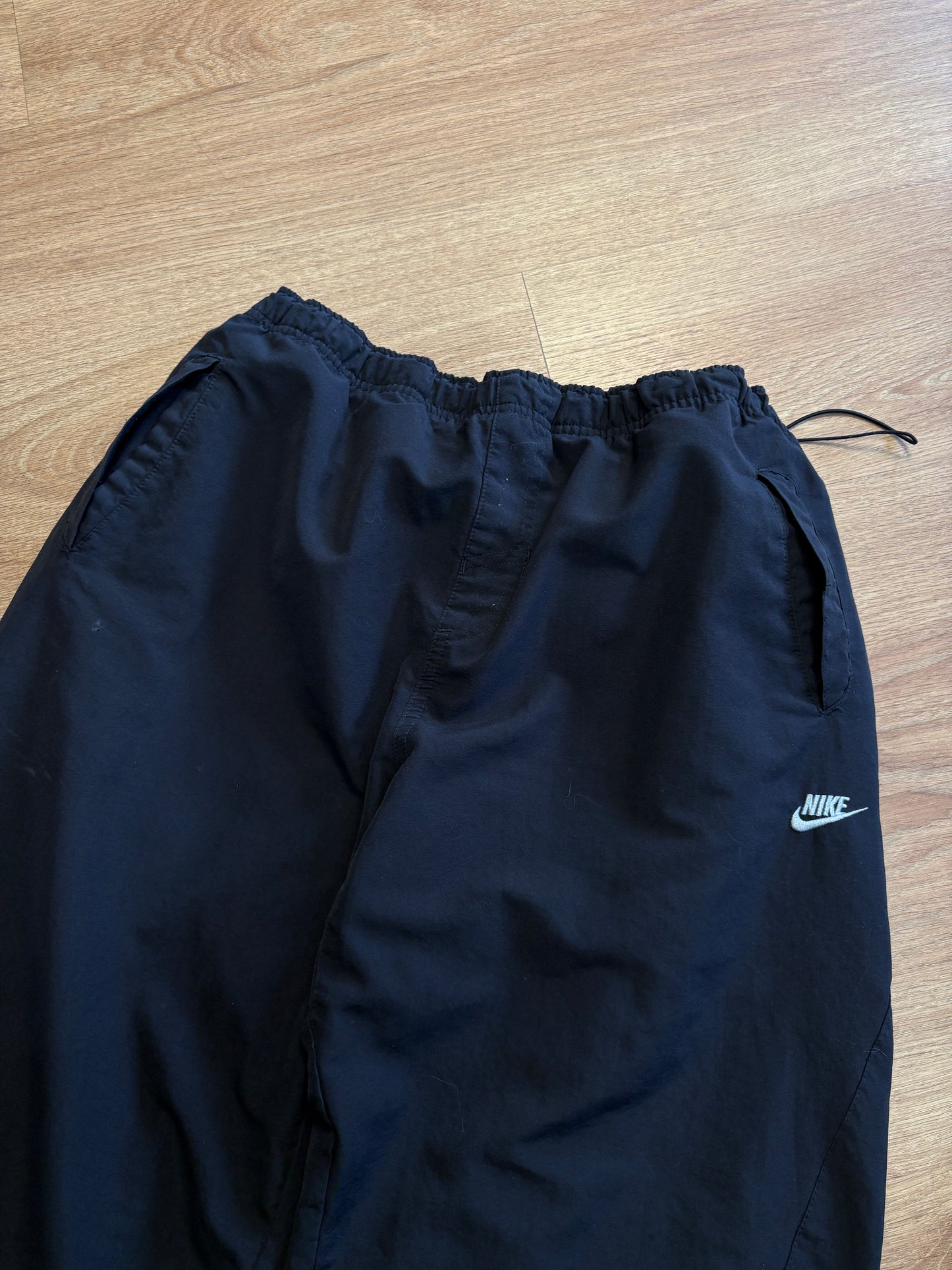 Nike Club 2000s Black Super Baggy Track Pants (XL)