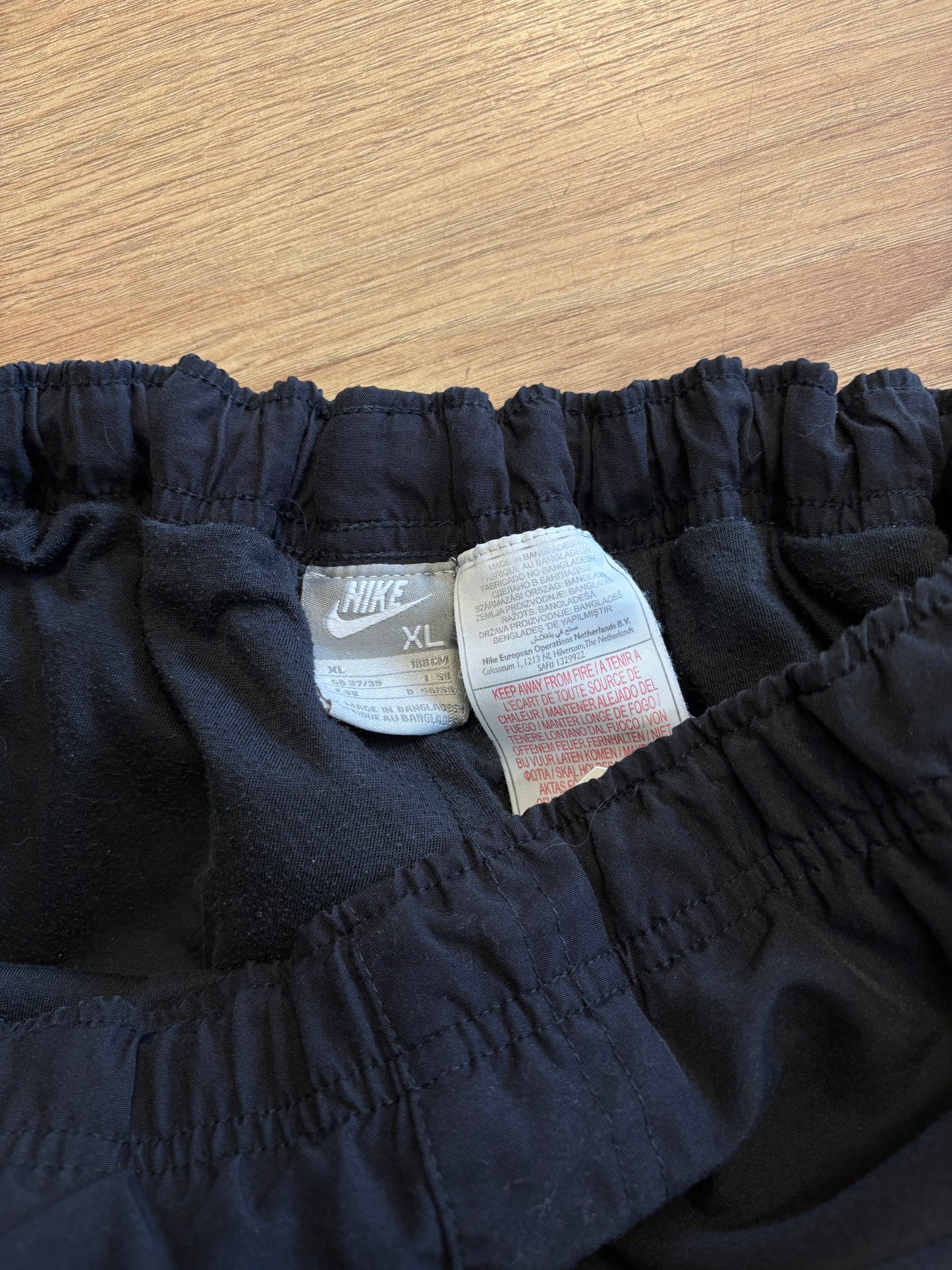 Nike Club 2000s Black Super Baggy Track Pants (XL)