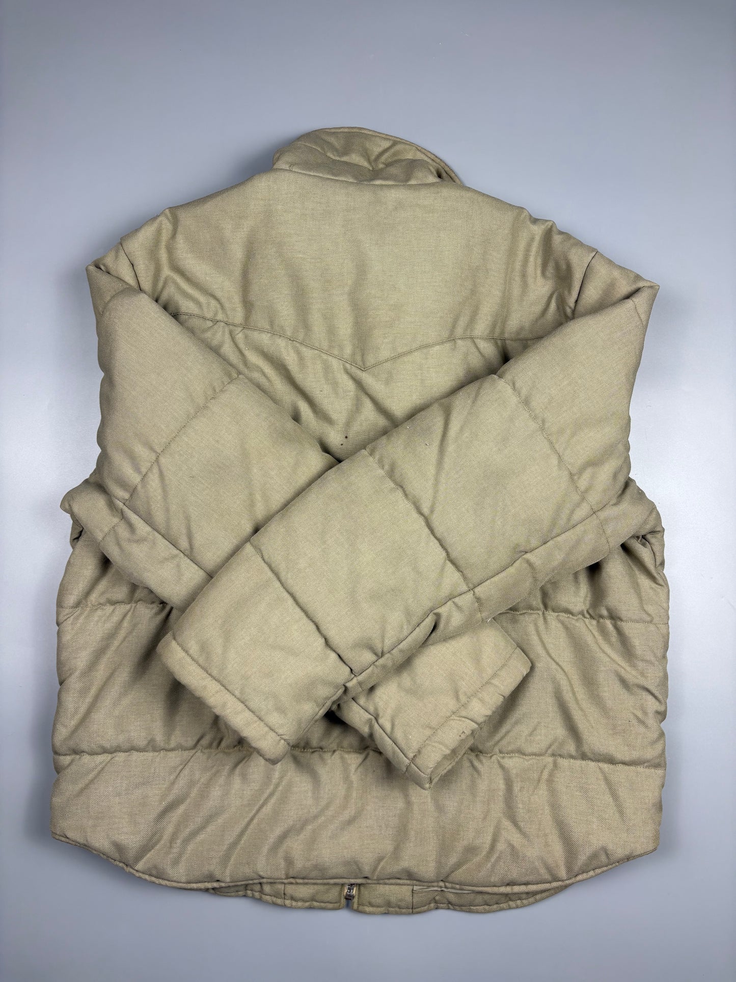2000s G-Star Beige Quilted Zip Up Jacket (XL)
