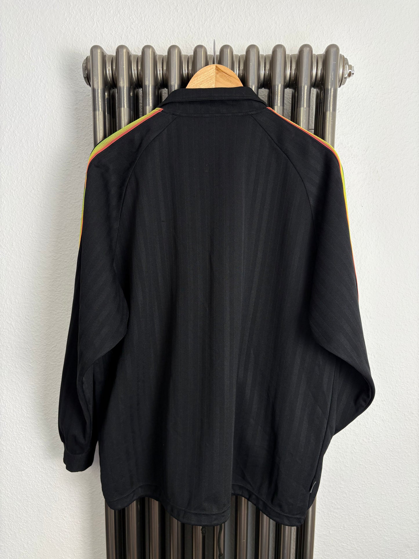 Adidas Rasta 2000s Black Three Stripe Track Jacket (L)