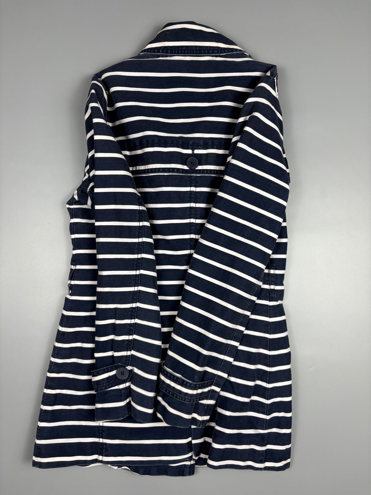 2000s GAP Navy + Blue Pinstripe Peacoat (women's S)
