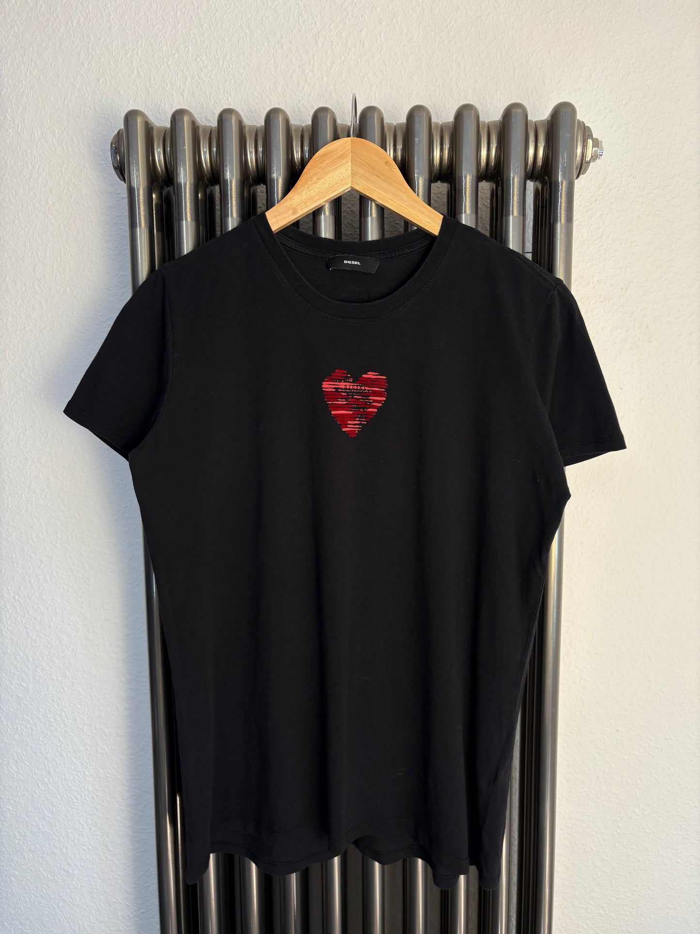 Diesel Felt Heart Black T-shirt (S)