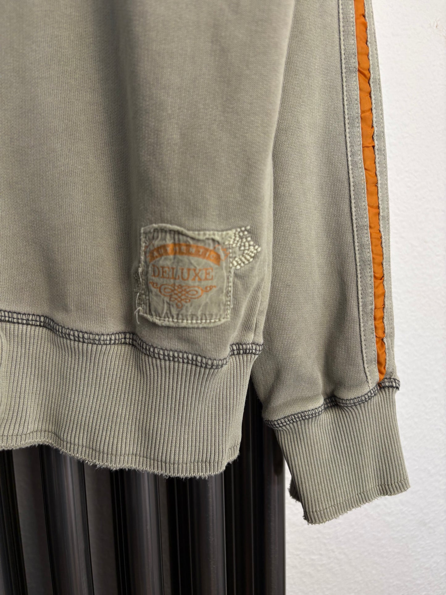 Vintage Petrol Khaki Contrast Stitch Track Top (M)