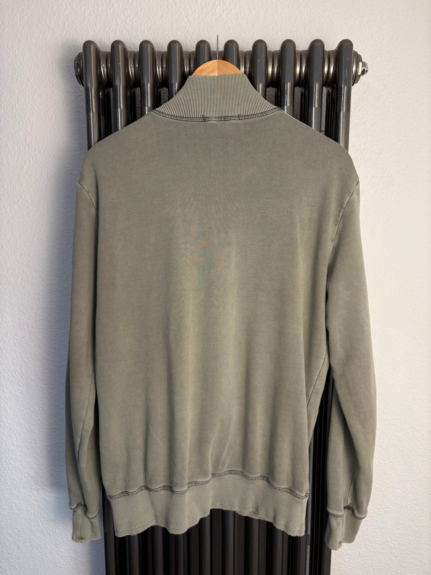 Vintage Petrol Khaki Contrast Stitch Track Top (M)