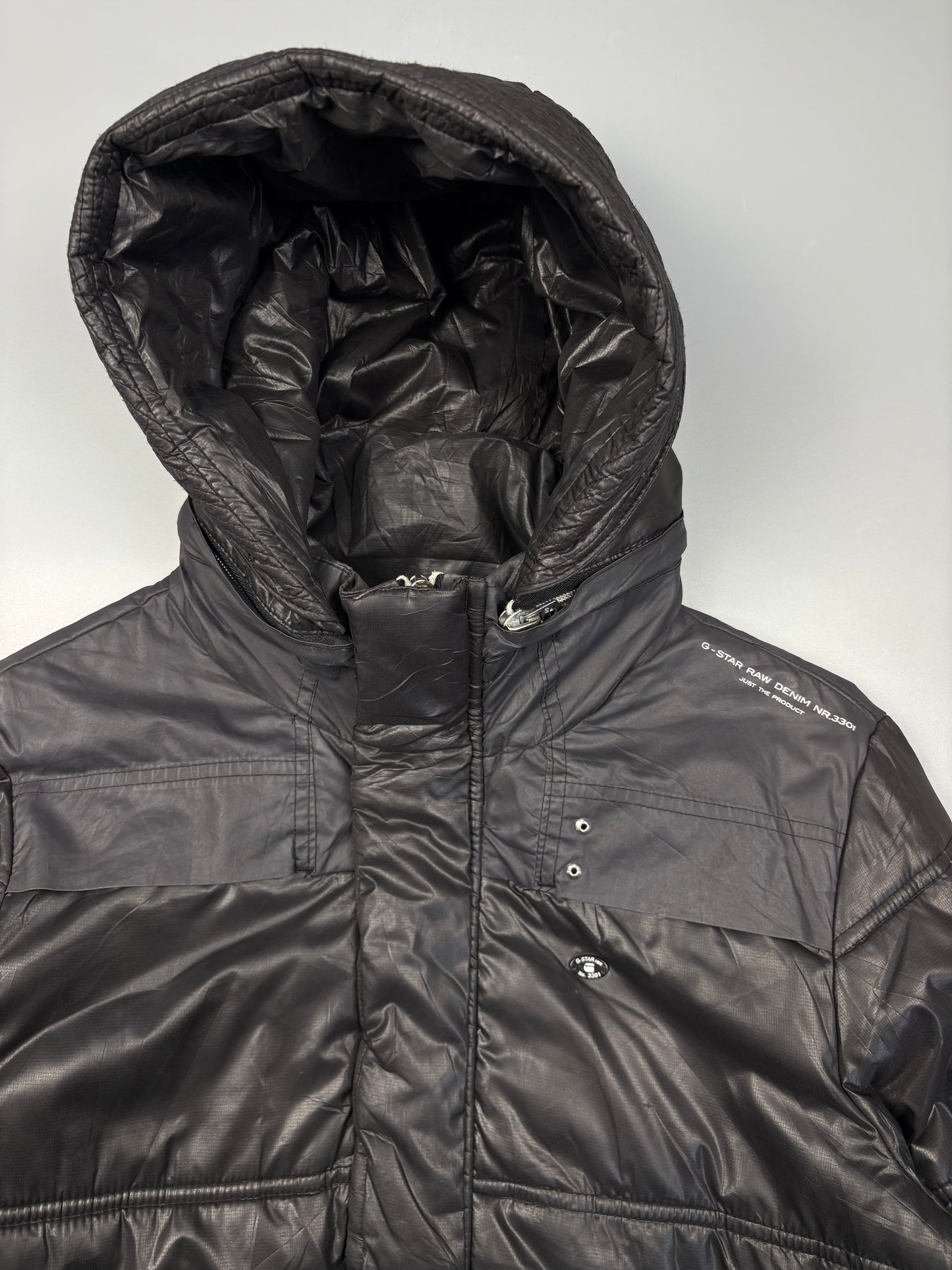2000s G-Star Black Quilted Zip-up Jacket (women's L)