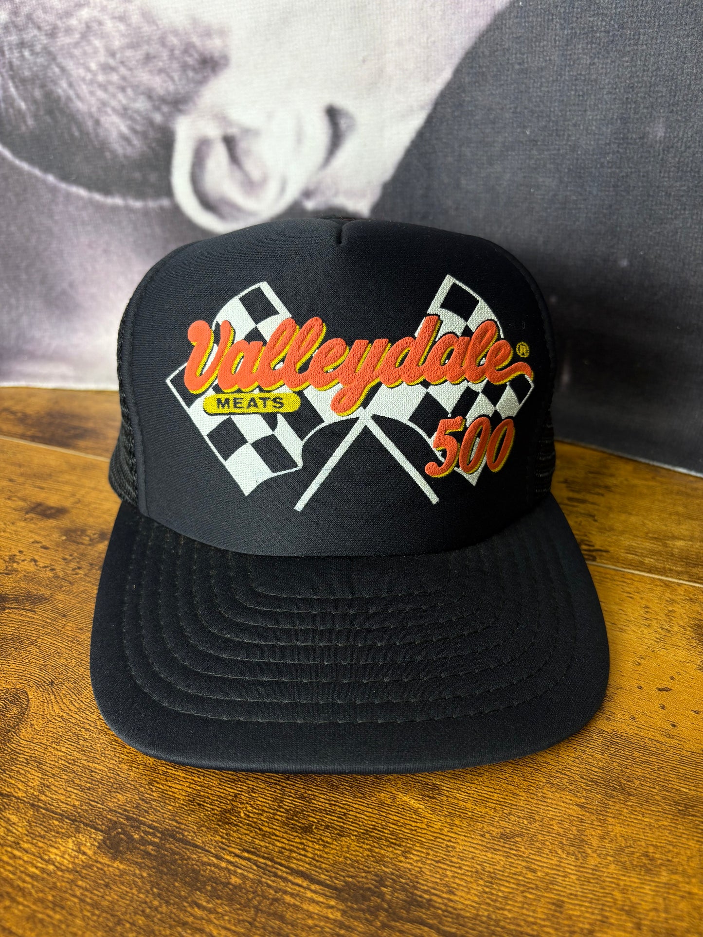 Vintage Racing Black Trucker Hat
