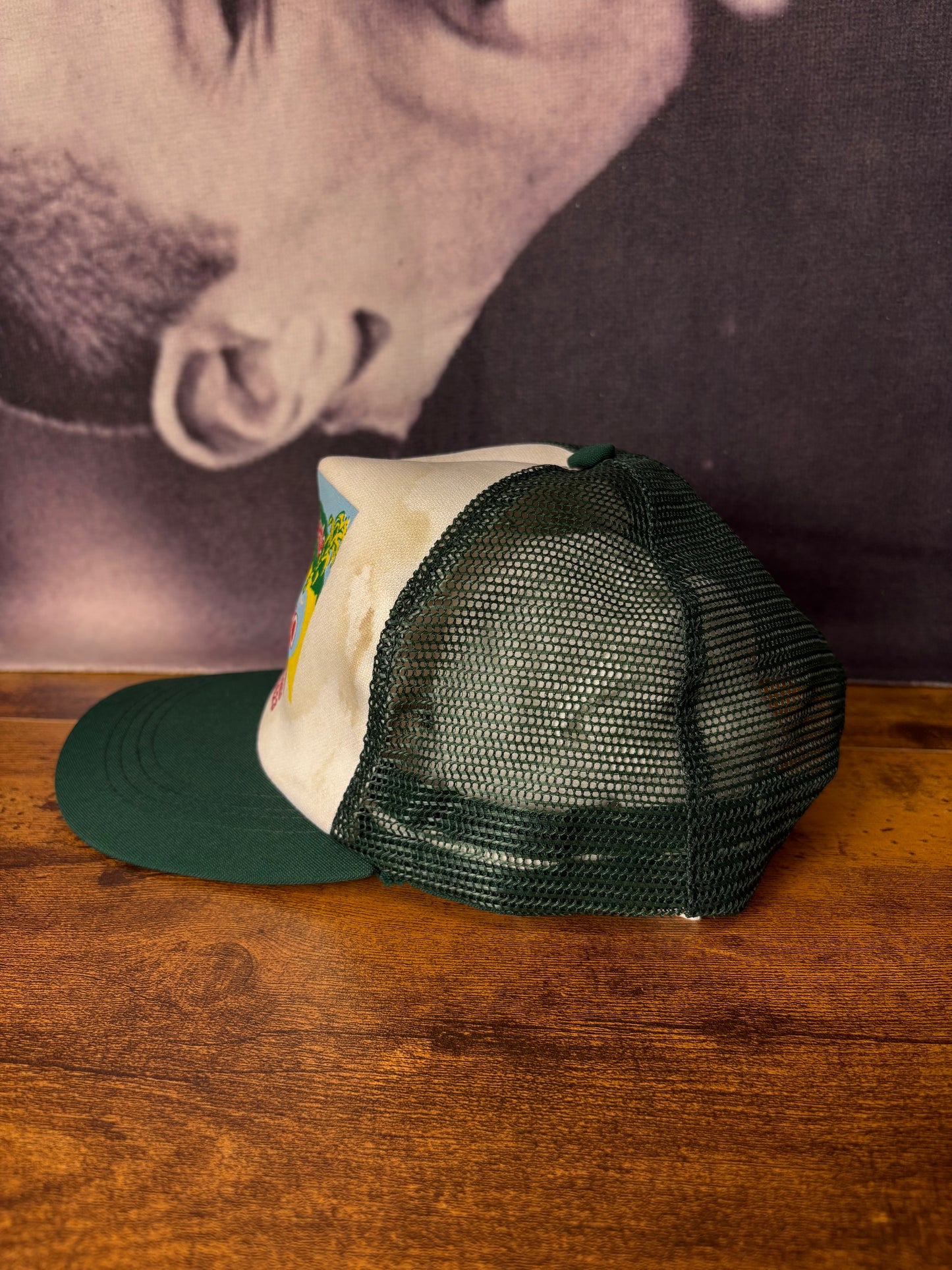 Vintage Mombacho White + Green Trucker Hat