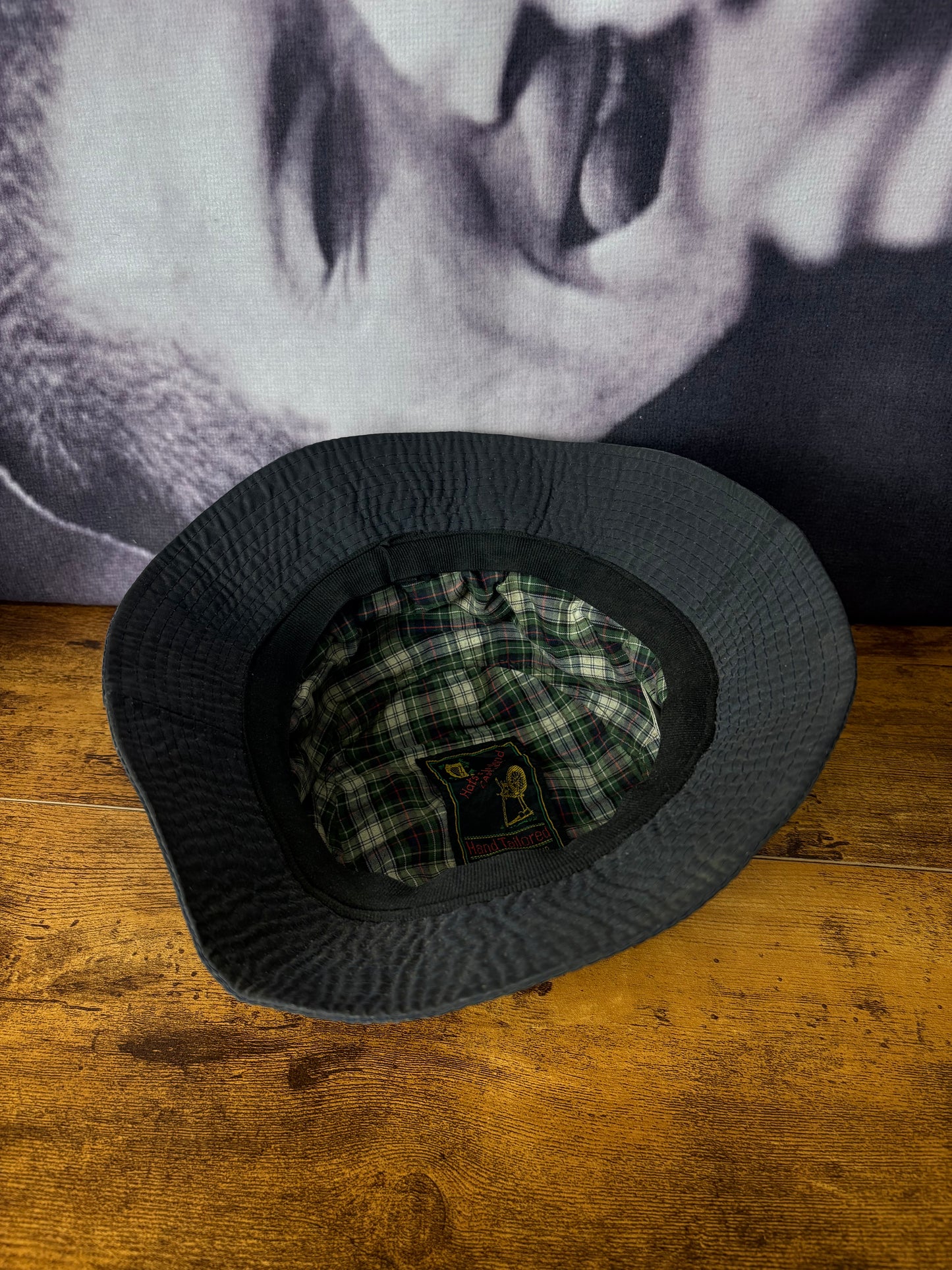 True Vintage 80s Irish Dark Grey Wax Bucket Hat