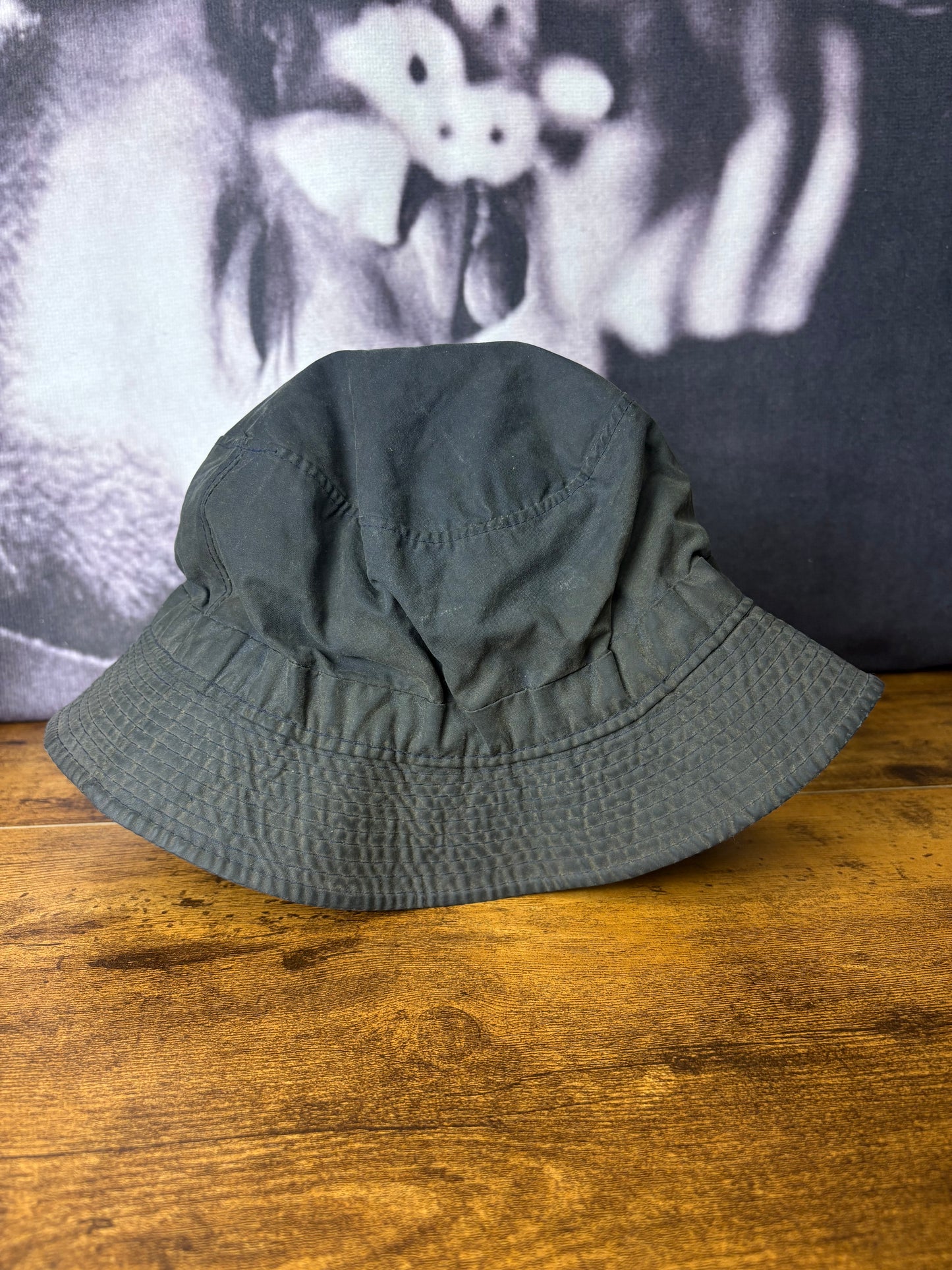 True Vintage 80s Irish Dark Grey Wax Bucket Hat