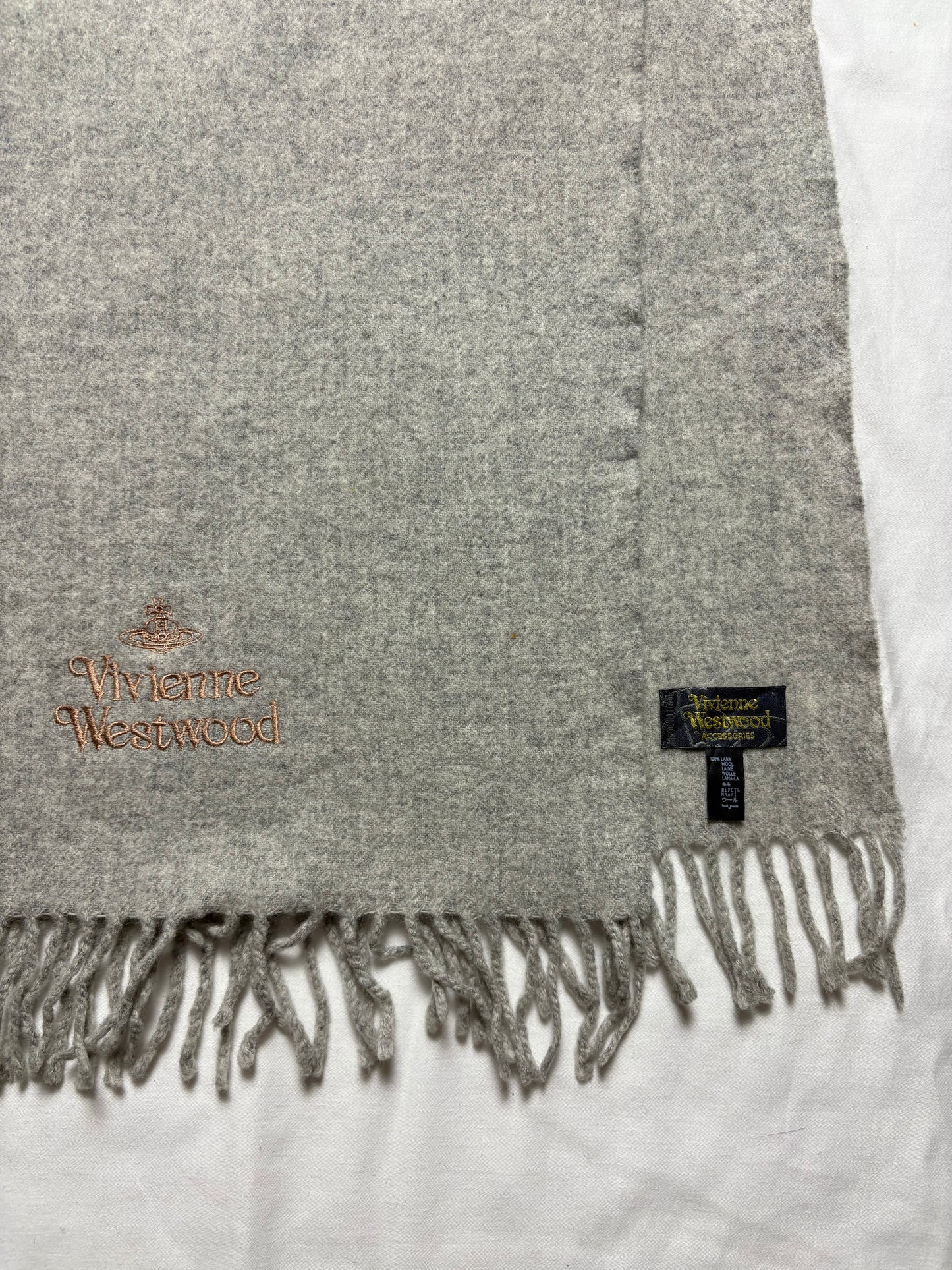 Vivienne Westwood Grey Lana Wool Scarf | 15x65'