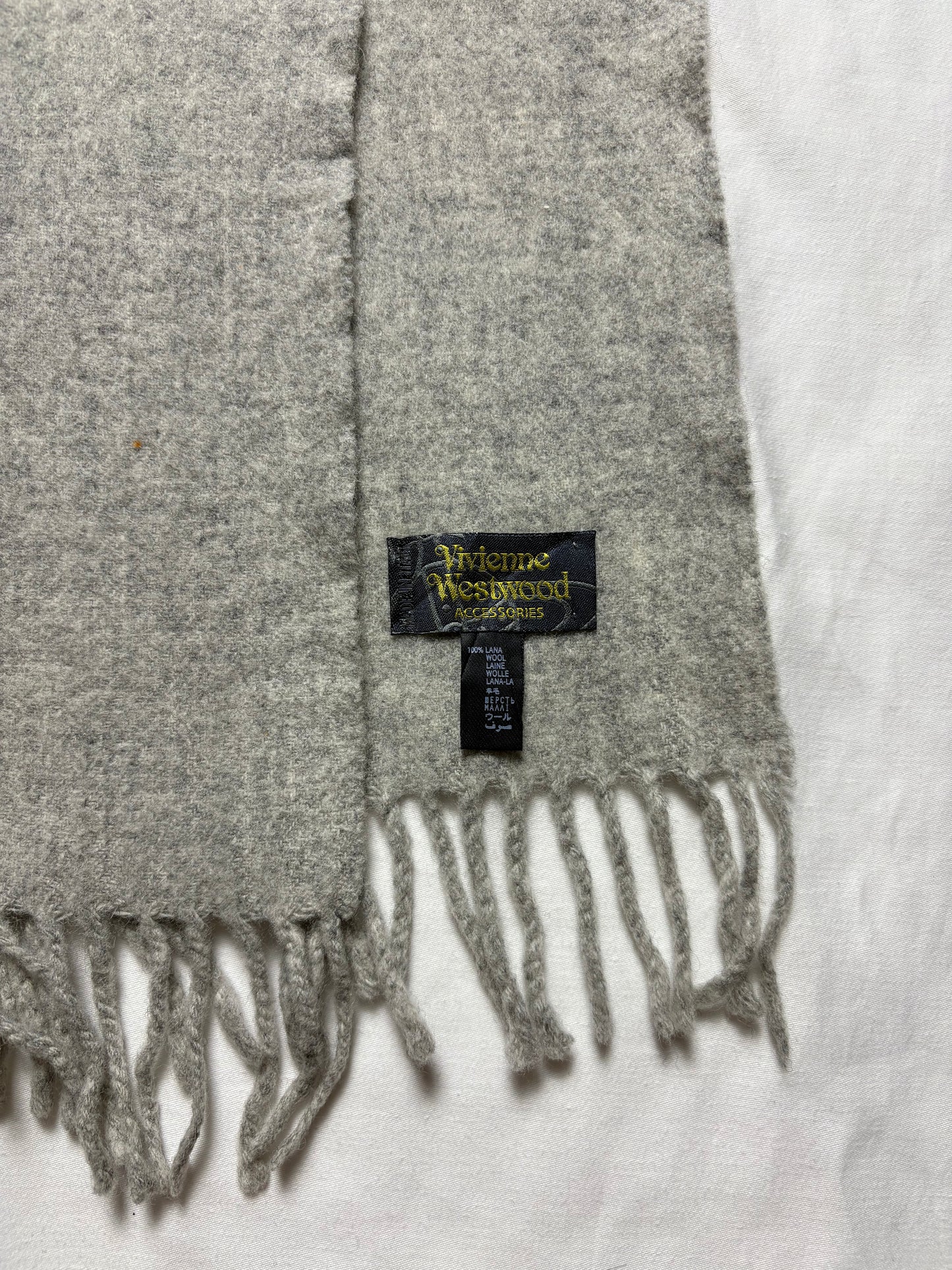 Vivienne Westwood Grey Lana Wool Scarf | 15x65'