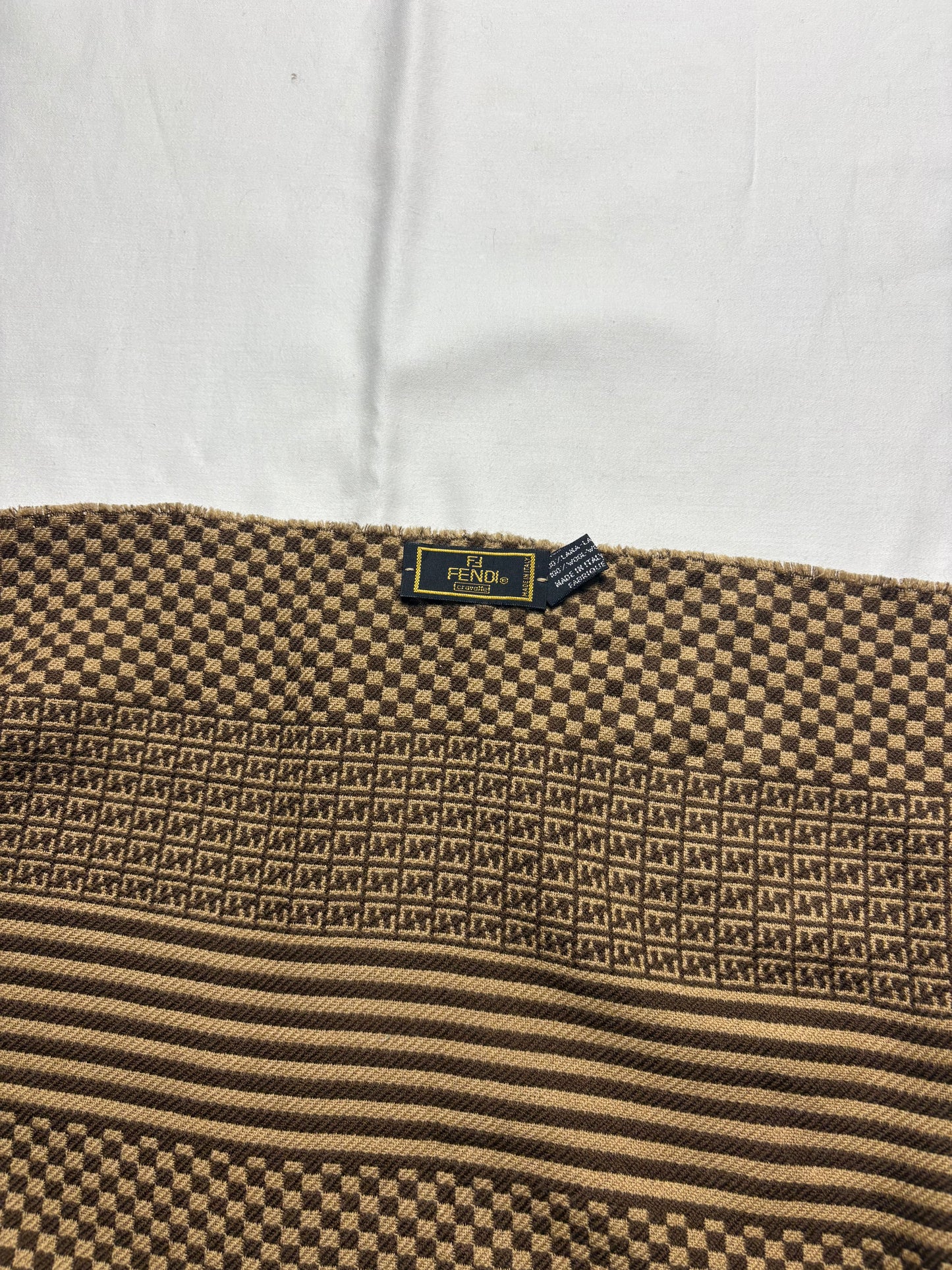 Vintage Fendi Monogram Lana Wool Scarf | 16x60'