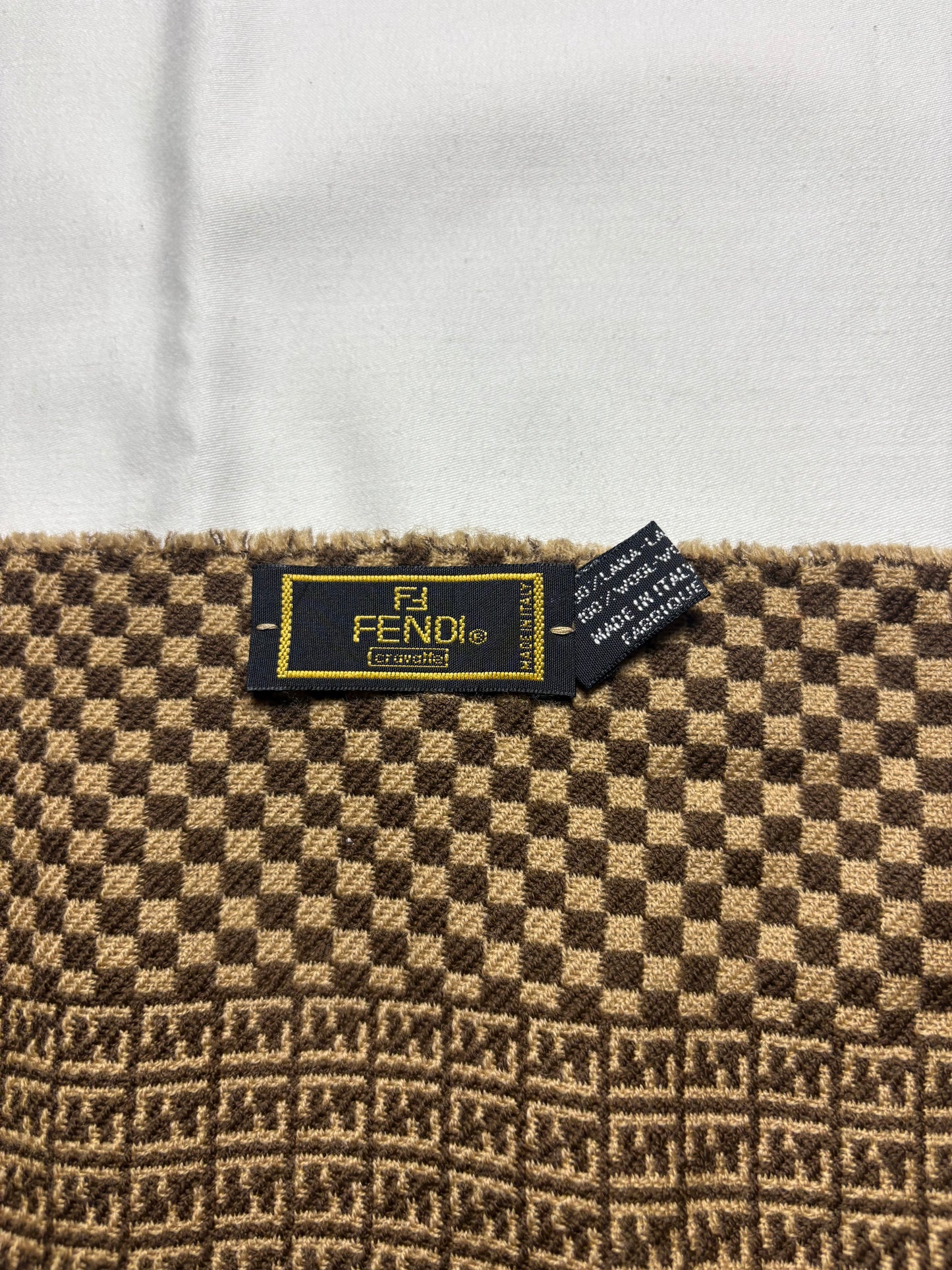 Vintage Fendi Monogram Lana Wool Scarf | 16x60'
