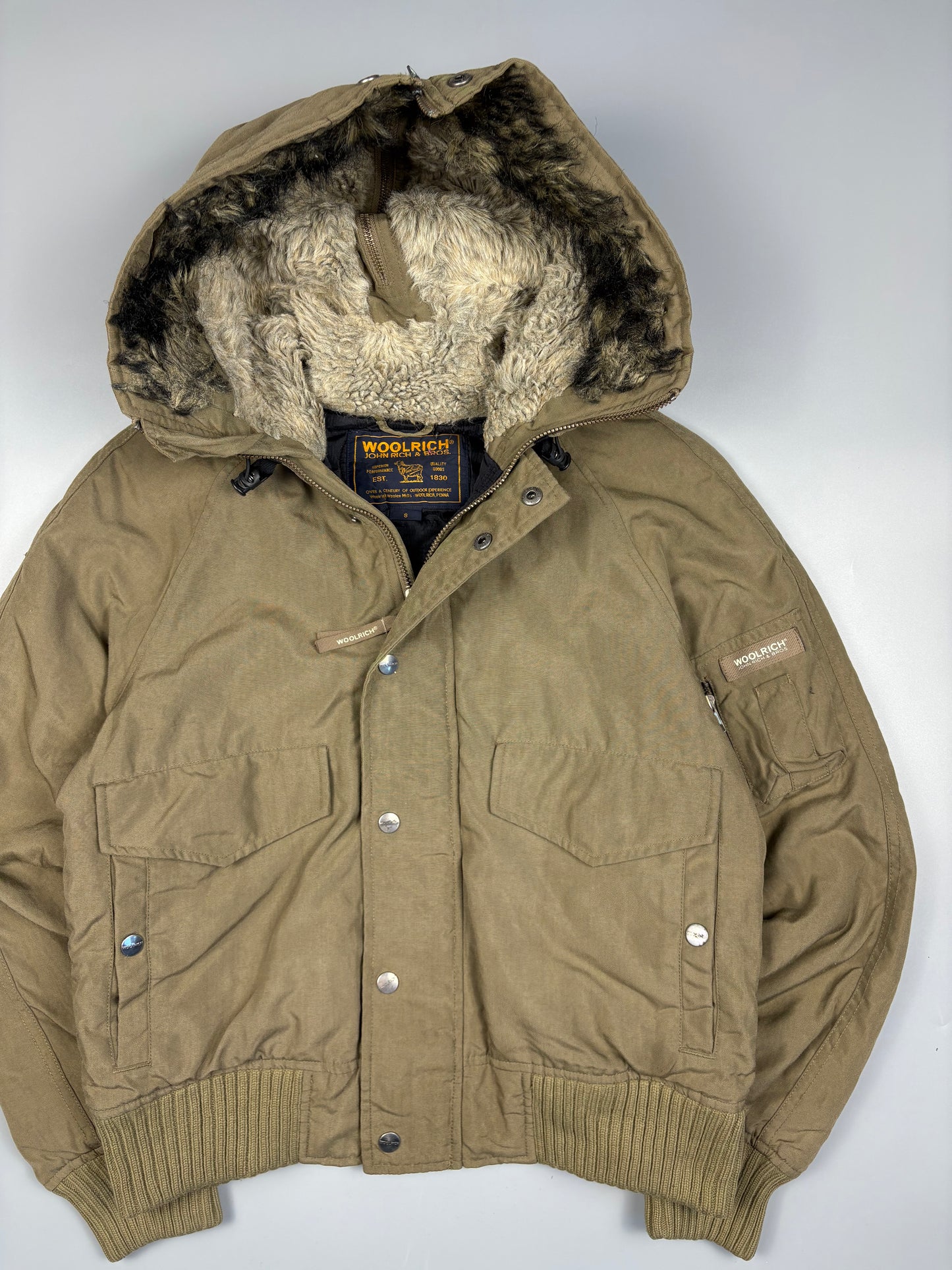 2000s Woolrich Khaki Green MA-1 Bomber Jacket (S)