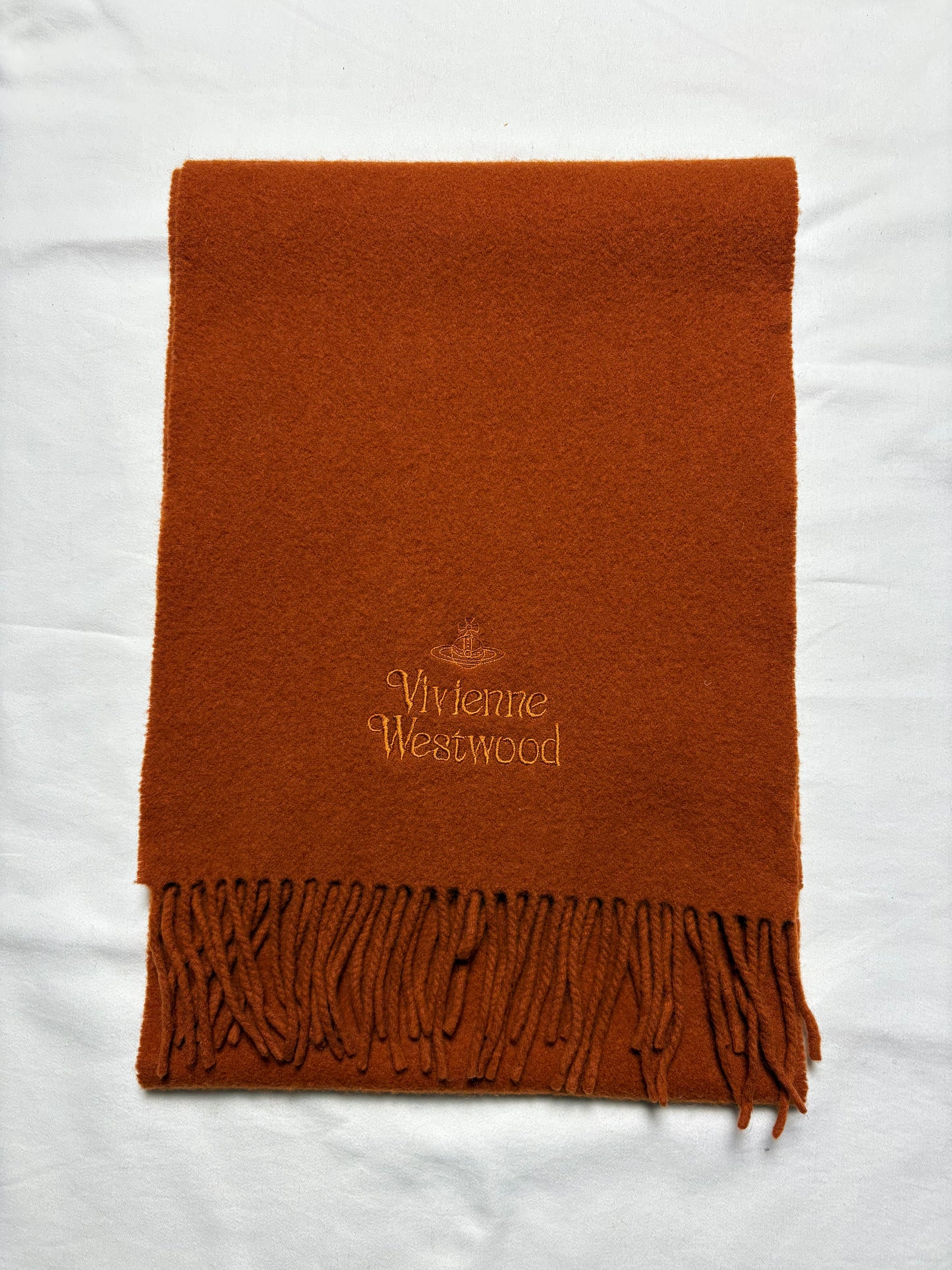 Vivienne Westwood Burnt Orange Lana Wool Scarf |11x60'