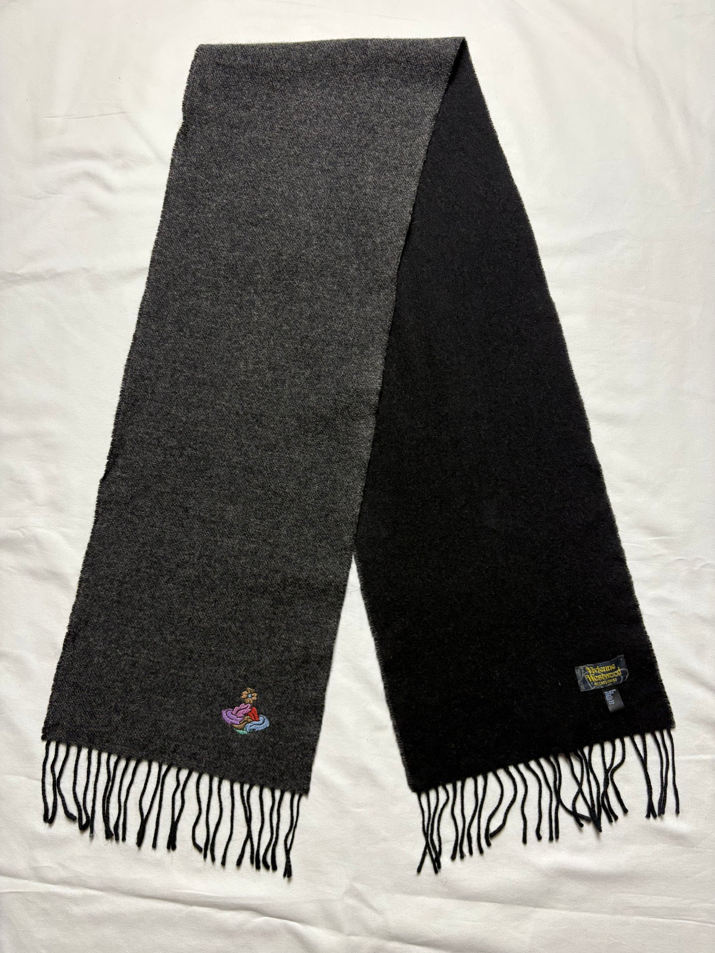 Vivienne Westwood Grey + Black Lana Wool Scarf | 10x60'