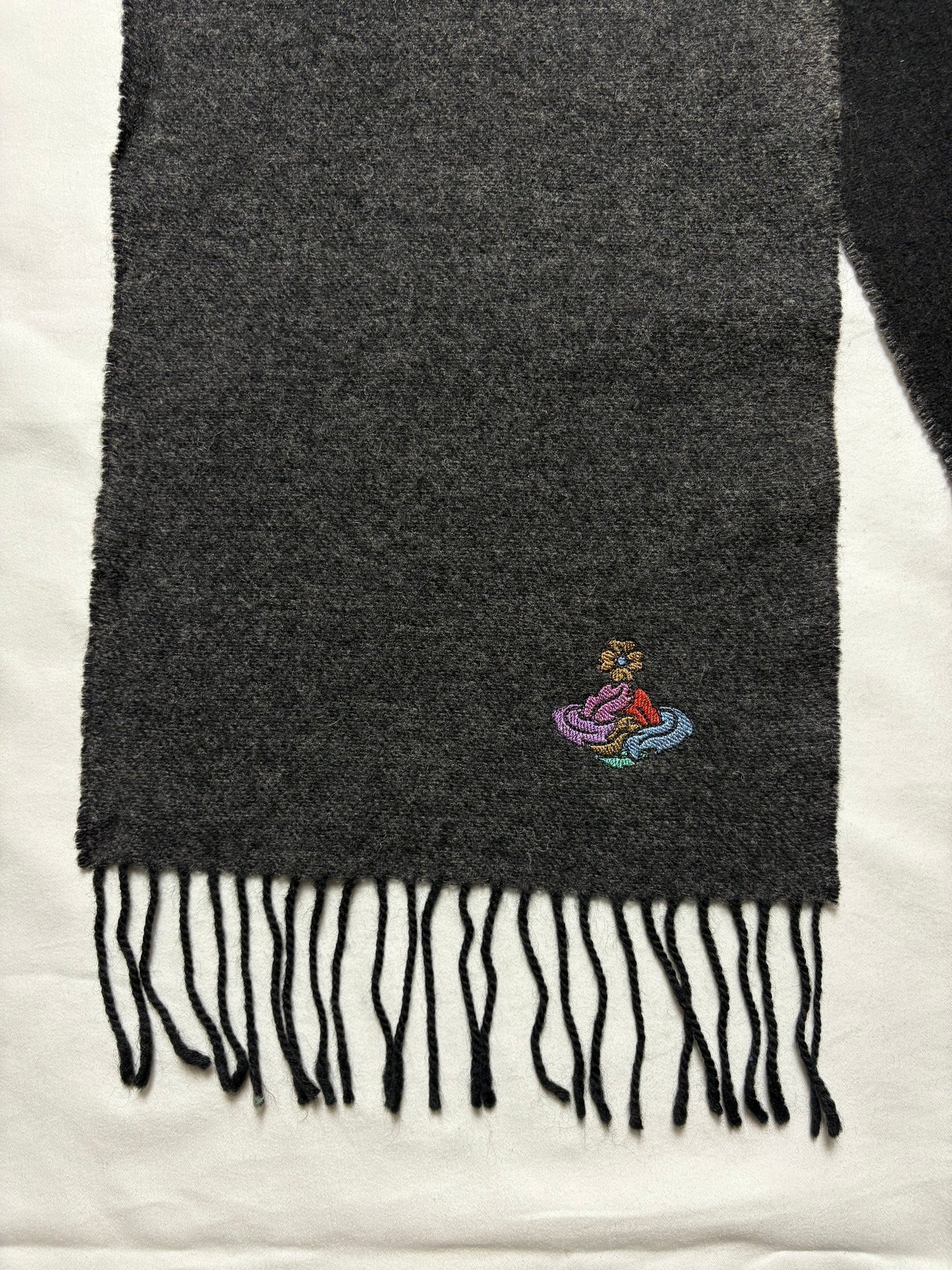 Vivienne Westwood Grey + Black Lana Wool Scarf | 10x60'