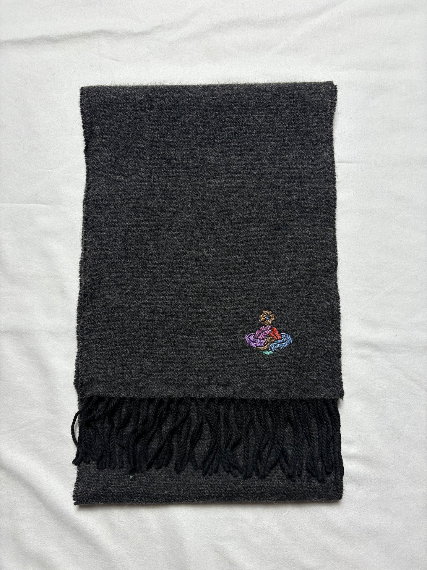 Vivienne Westwood Grey + Black Lana Wool Scarf | 10x60'