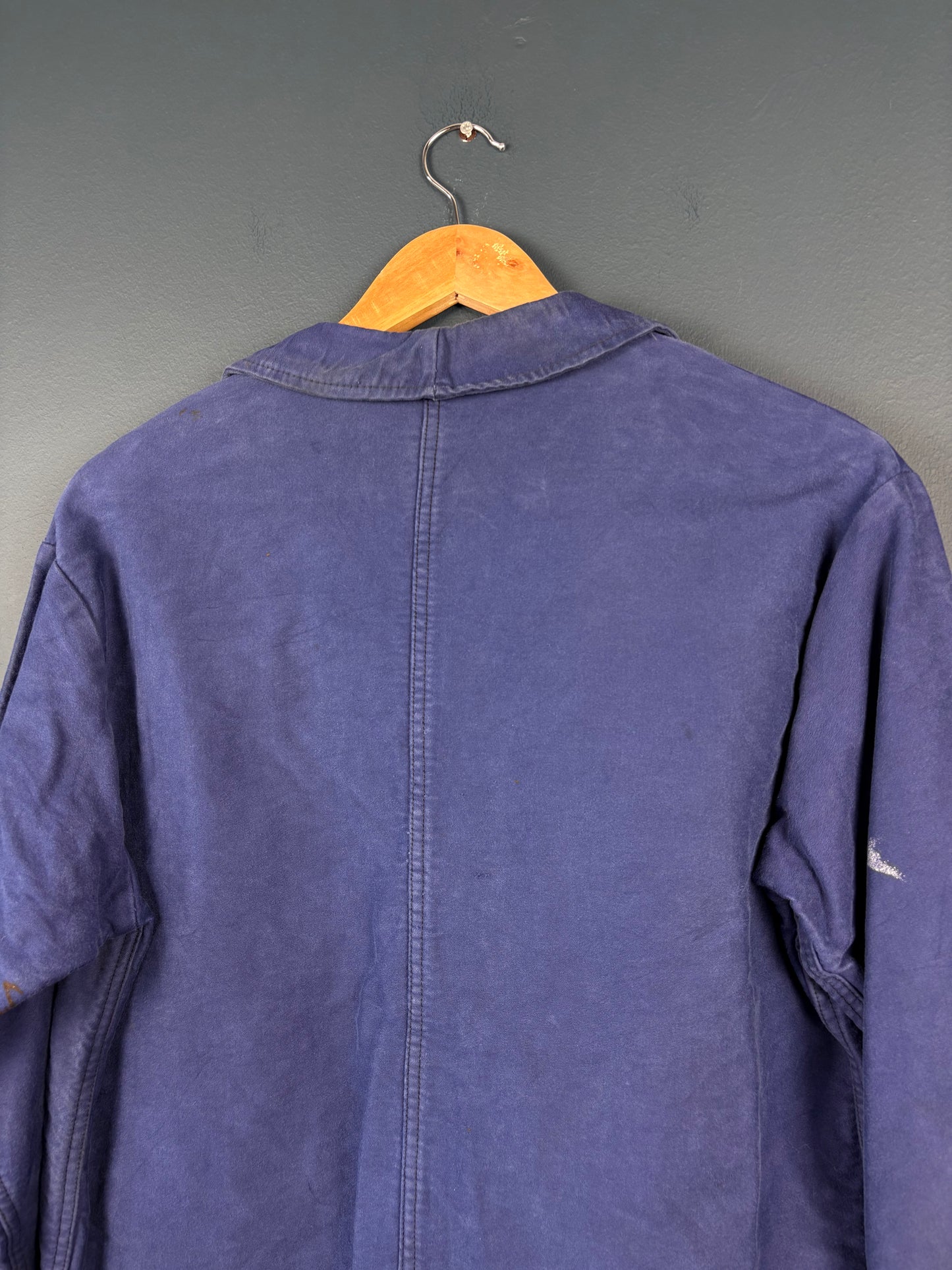 True Vintage 1950s Moleskin Navy Blue French Chore Jacket (M)