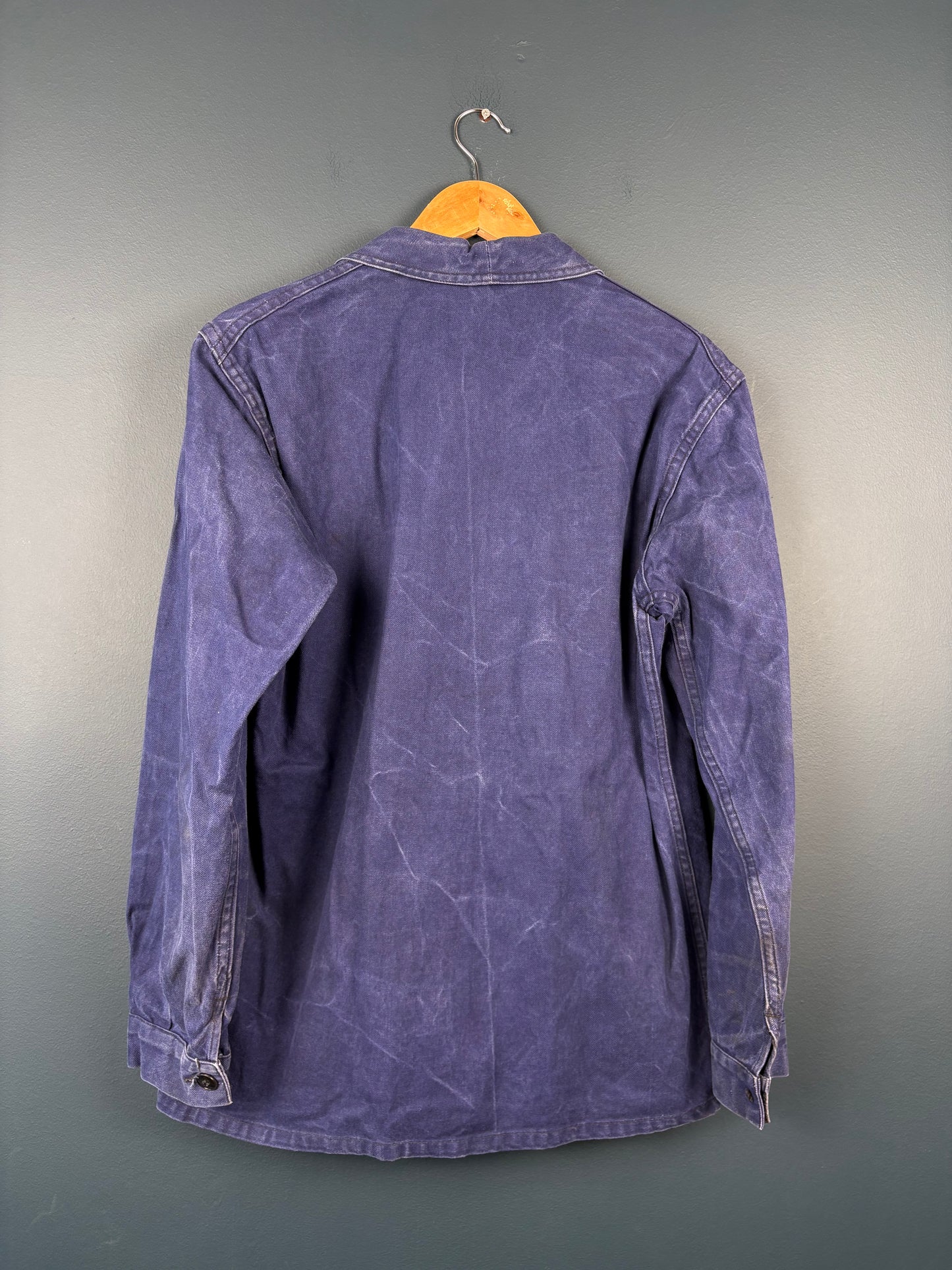 True Vintage 1960s Navy Blue Faded French Chore Jacket (M)