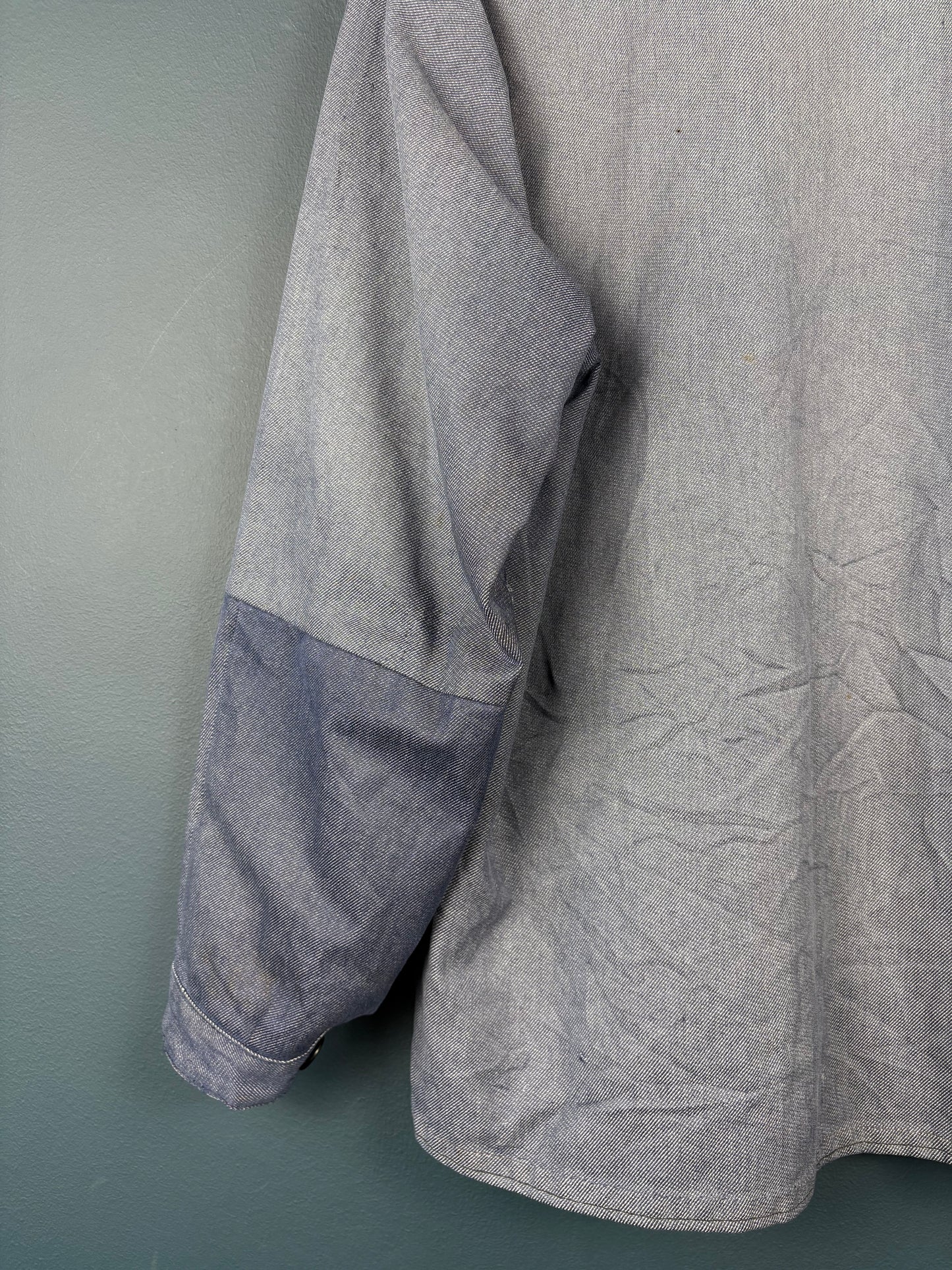 True Vintage 1960s Salt n Pepper Patched French Chore Jacket (M)