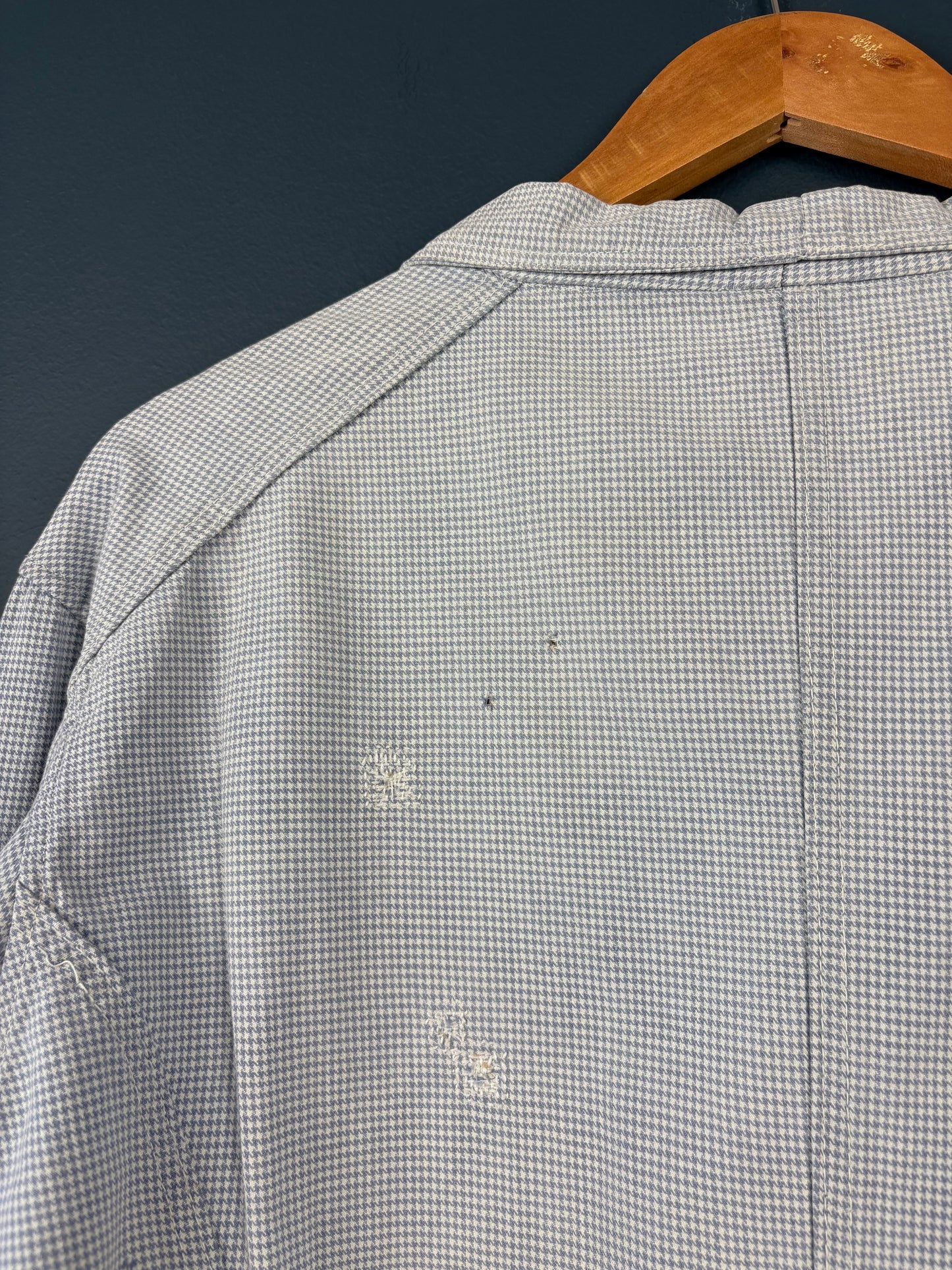 True Vintage 1960s Light Blue Double Breasted French Chef Shirt (M)