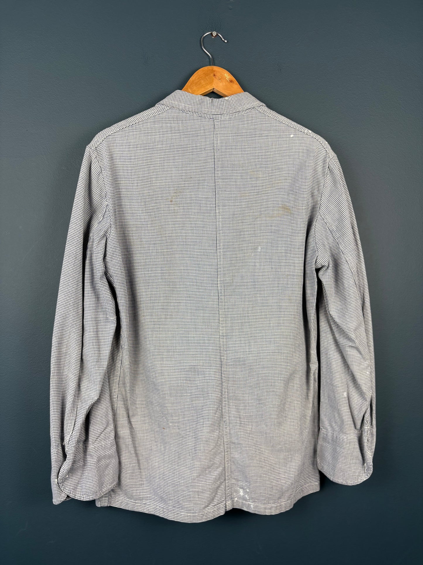 True Vintage 1960s Dogstooth Double Breasted French Chef Shirt (M)