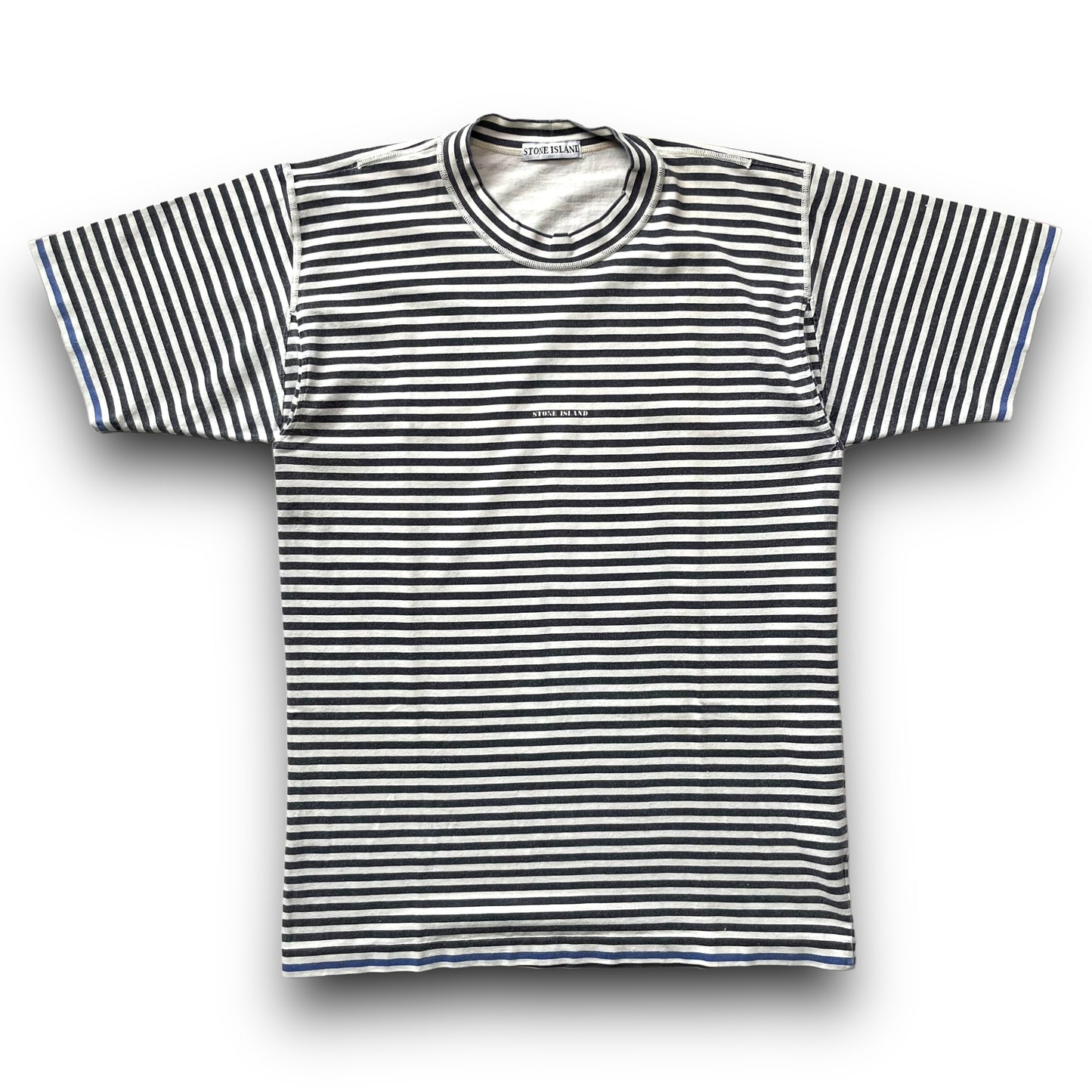 Stone Island 90s Navy Striped T-shirt (S)