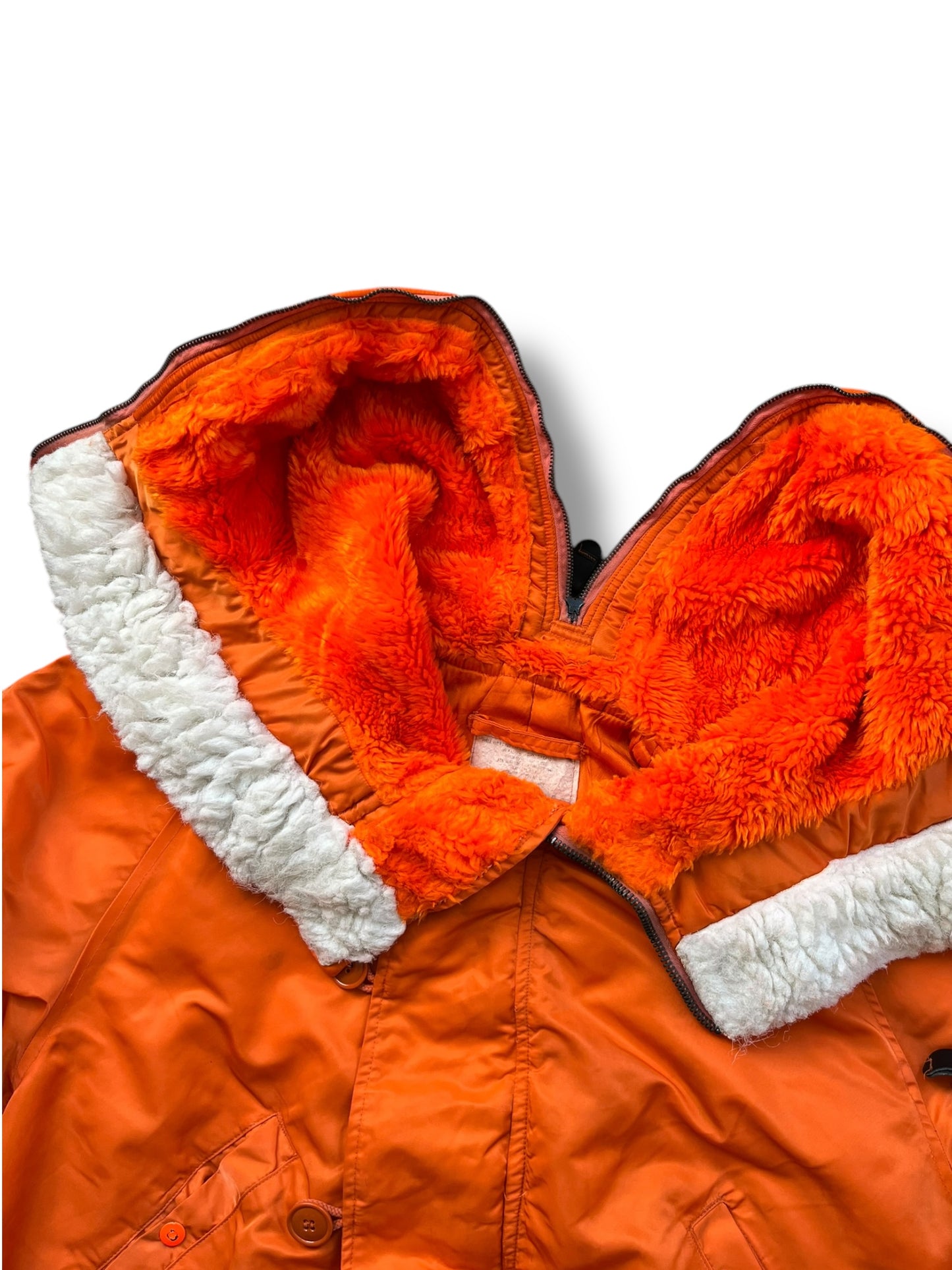 Vintage Avirex 90s Orange Fur Lined Bomber Jacket