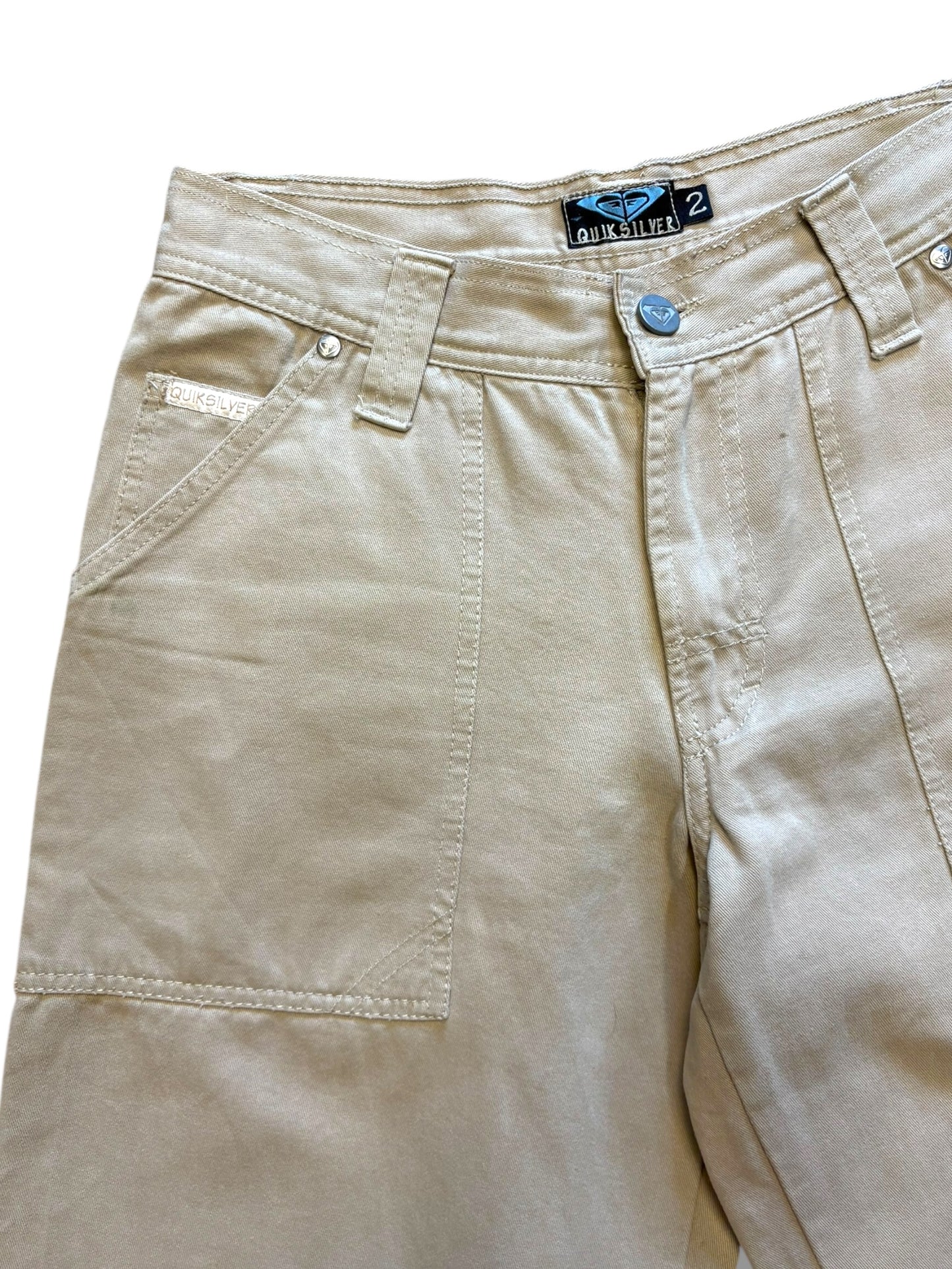 Quiksilver 2000s Roxy's Beige Wide Leg Trousers (28x29)