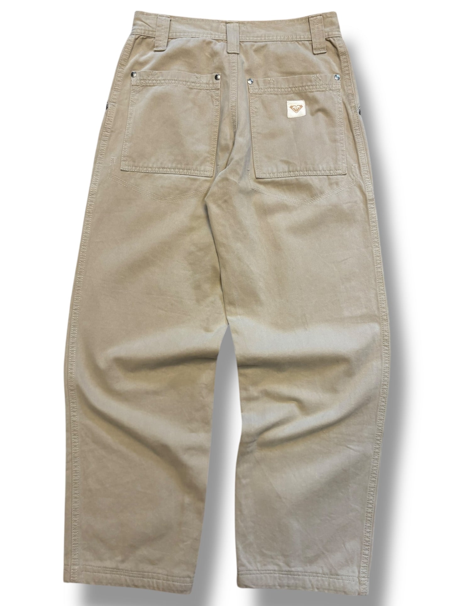 Quiksilver 2000s Roxy's Beige Wide Leg Trousers (28x29)