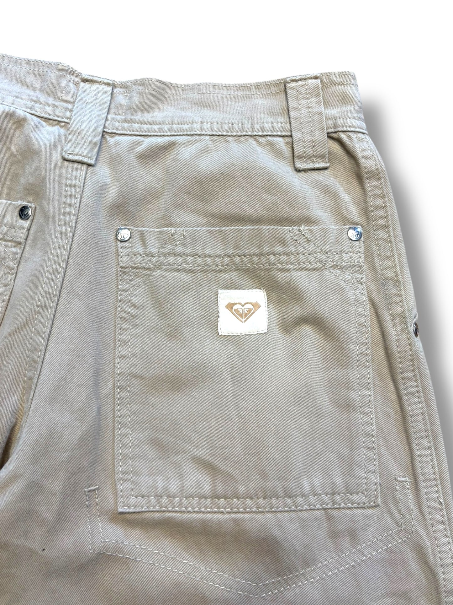 Quiksilver 2000s Roxy's Beige Wide Leg Trousers (28x29)