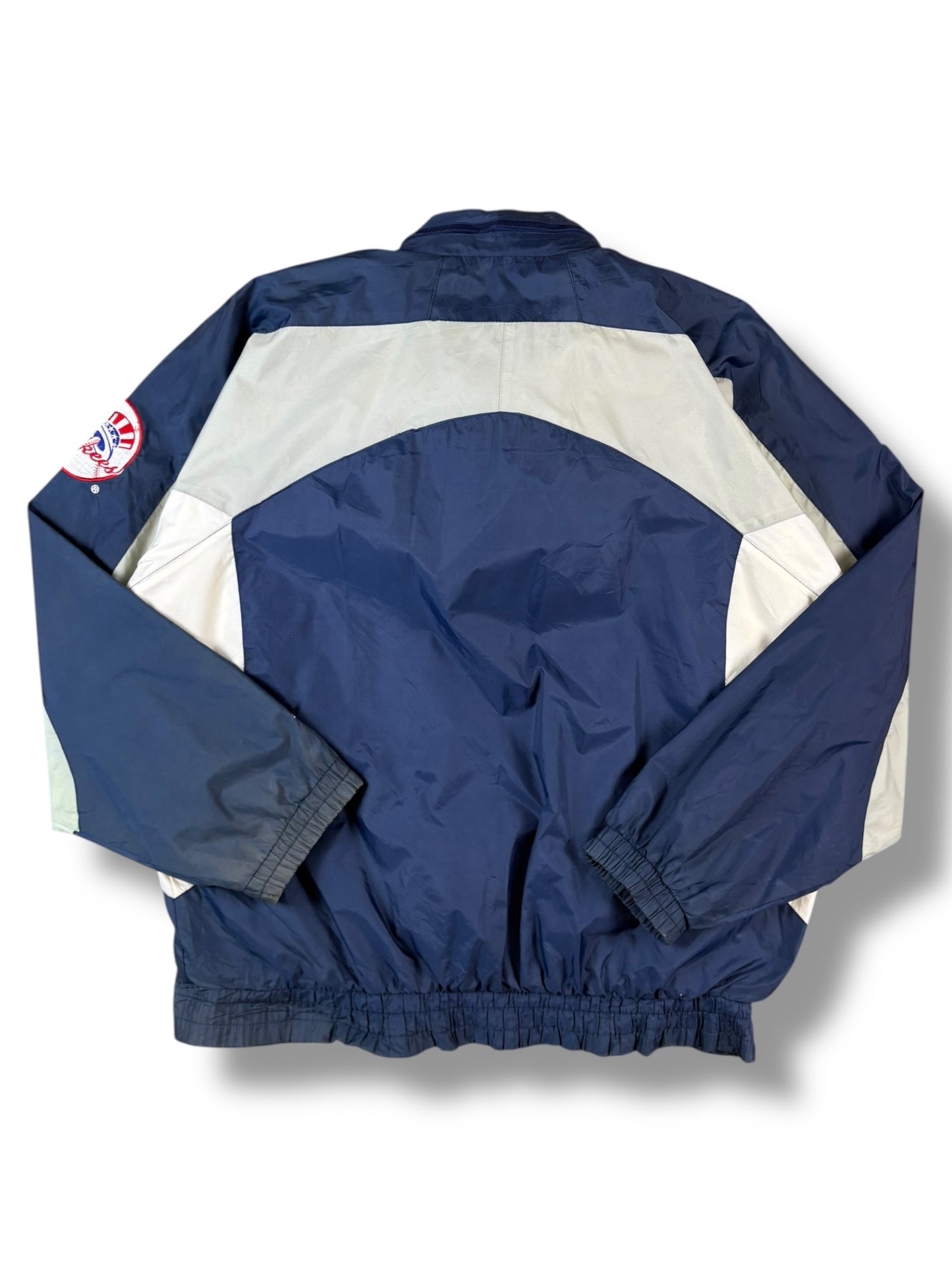 New York Yankees 2000s Navy + Cream Starter Jacket (L)