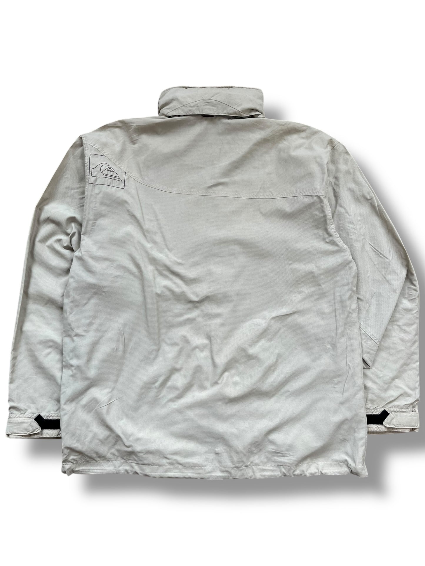 Vintage Quiksilver Surfwear Cream Embroidered Waterproof Jacket (XL)