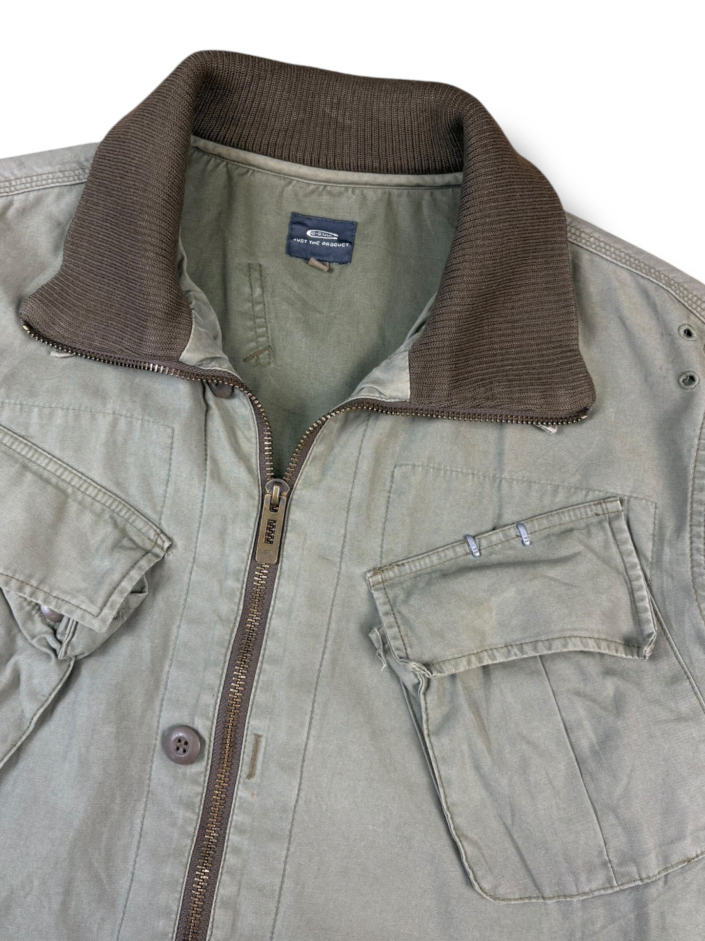 G-Star Raw 2000s Khaki Green Harrington Jacket (XL)