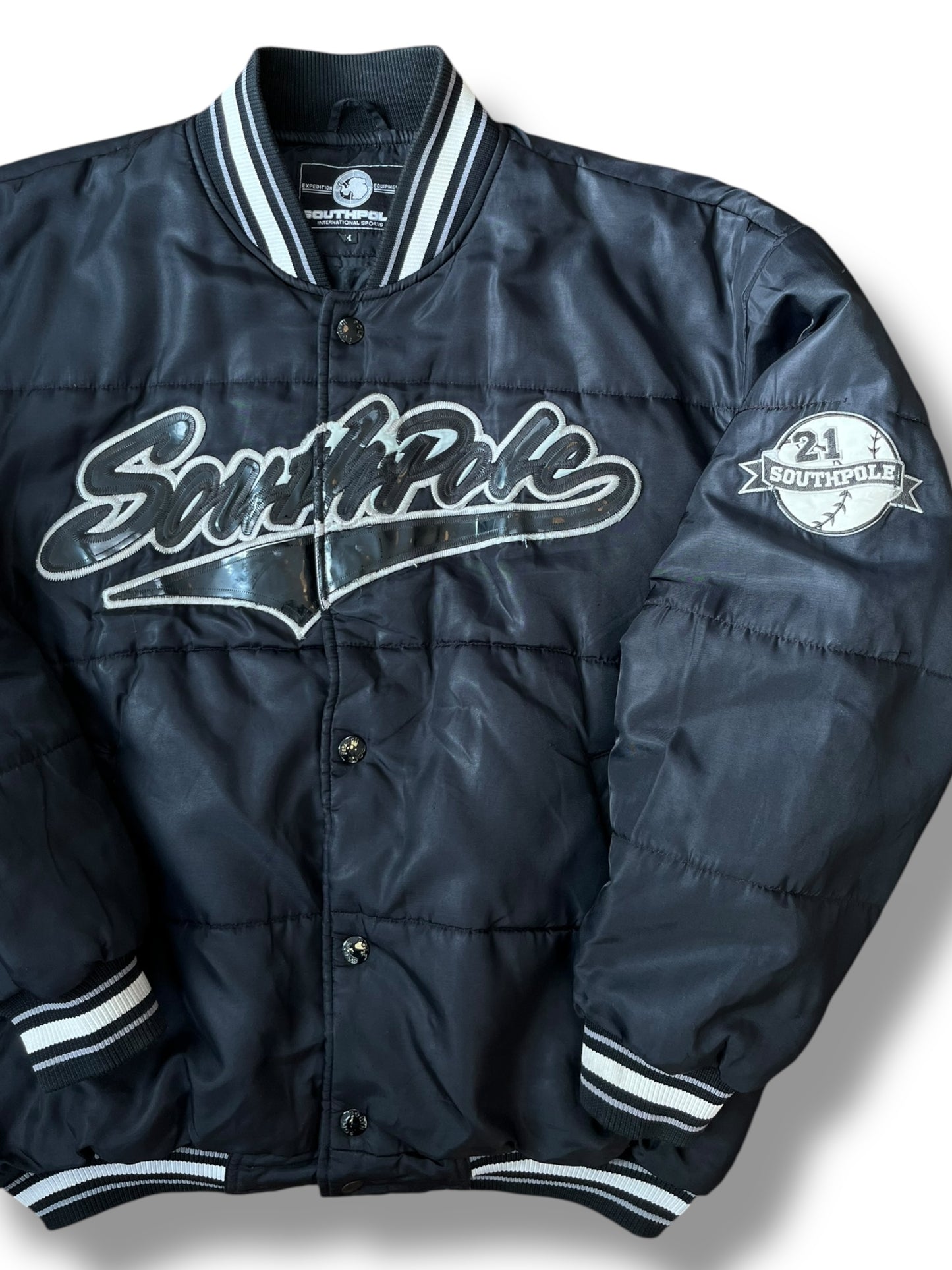 South Pole 2000s Black Quilted Bomber Jacket (M)