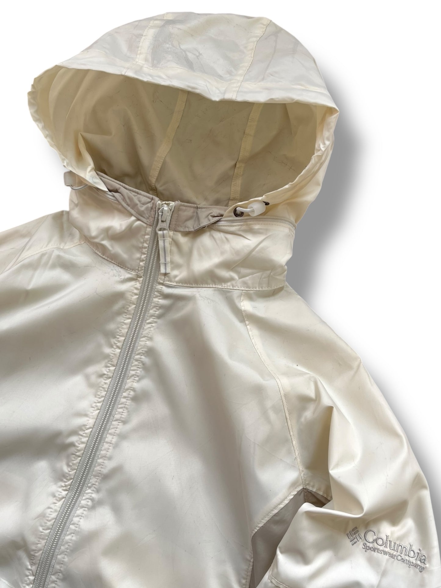 Columbia Sportswear Packable Cream / Beige Rain Jacket (women's L)
