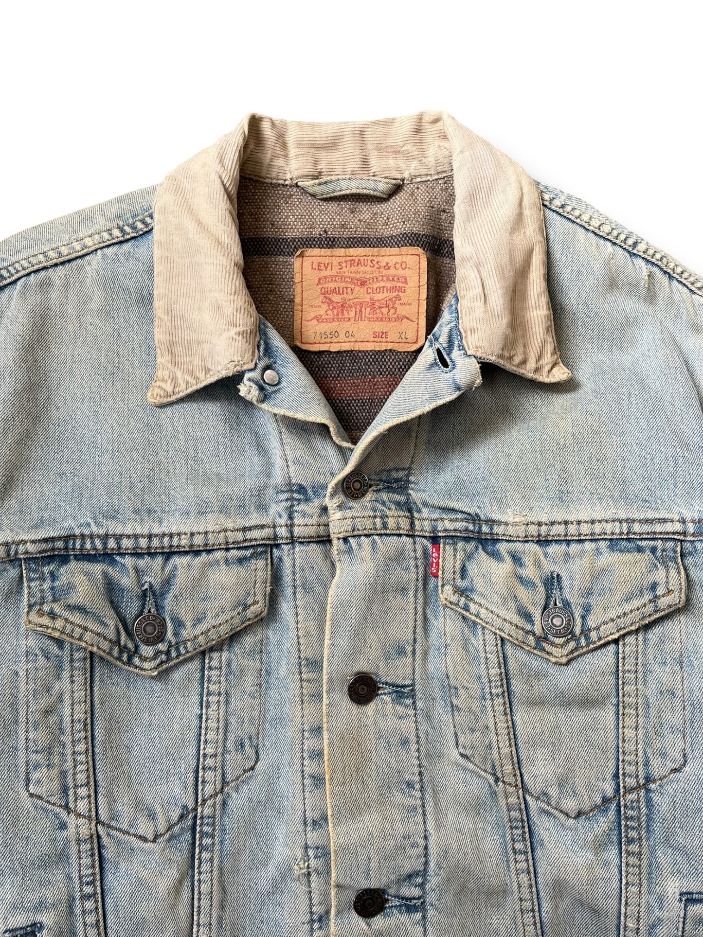 Vintage Levi's Blanket Lined Denim Trucker Jacket (XL)
