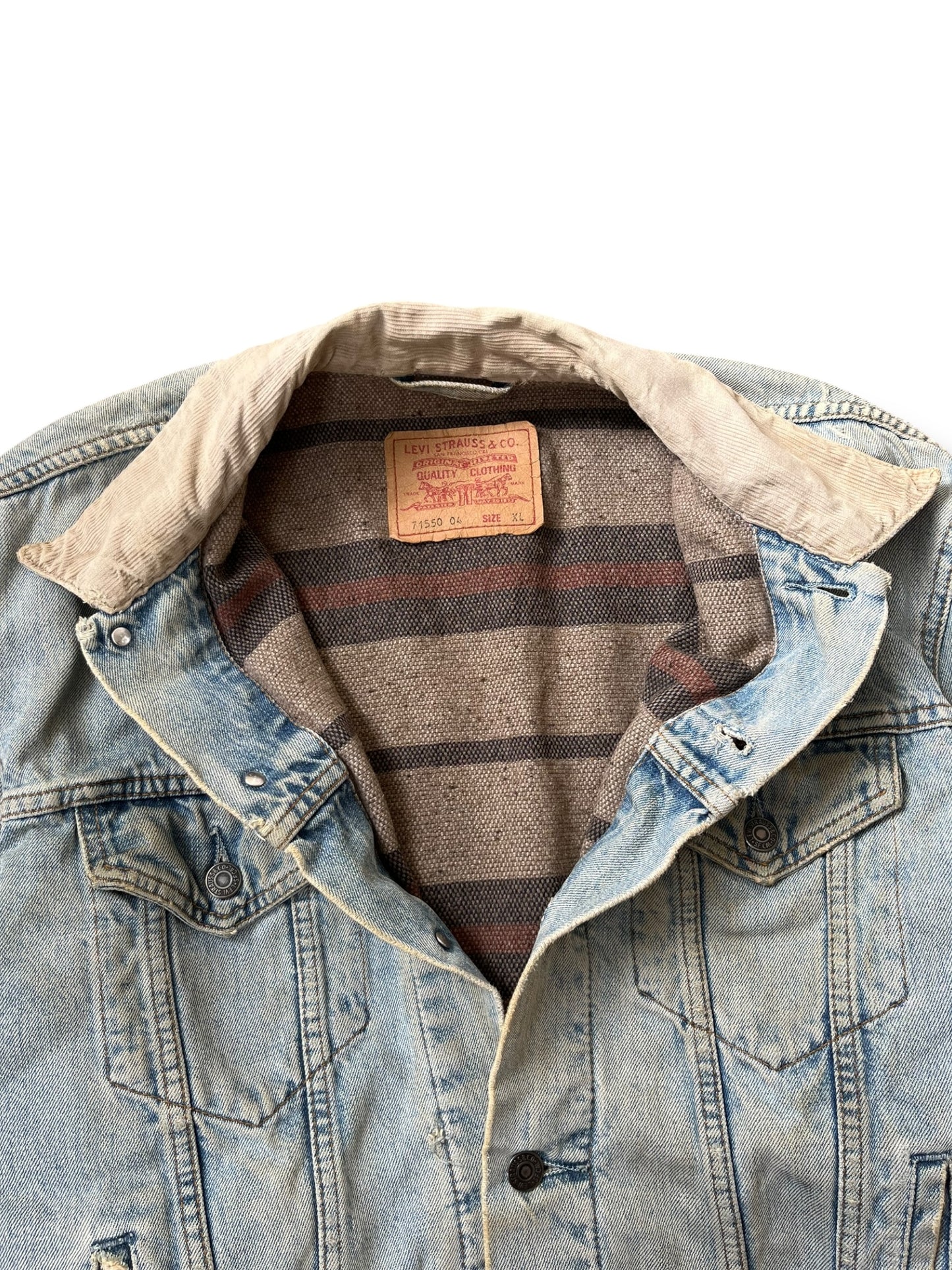 Vintage Levi's Blanket Lined Denim Trucker Jacket (XL)