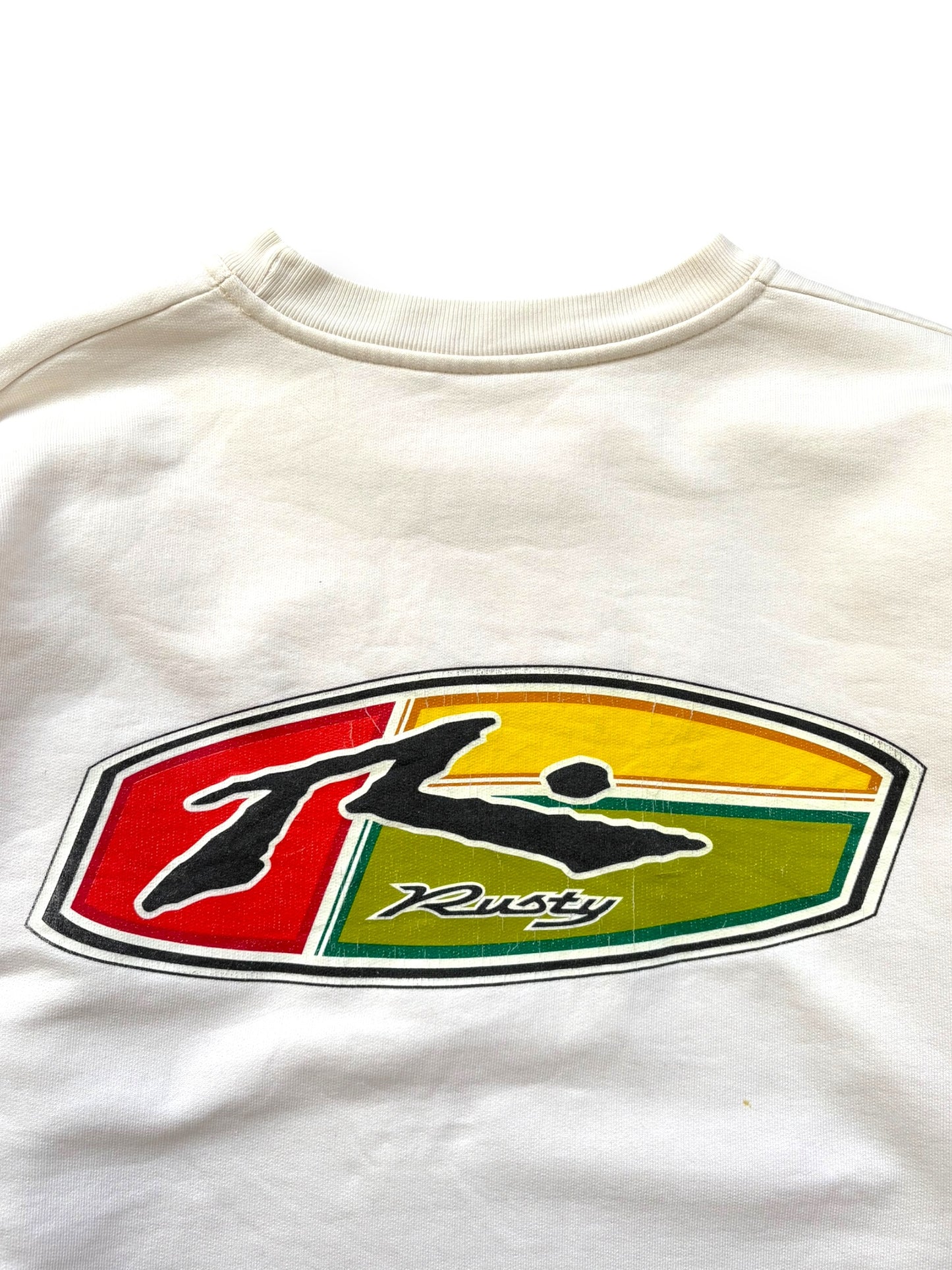 Rusty's Surfwear 2000s White Graphic Sweatshirt (XL)