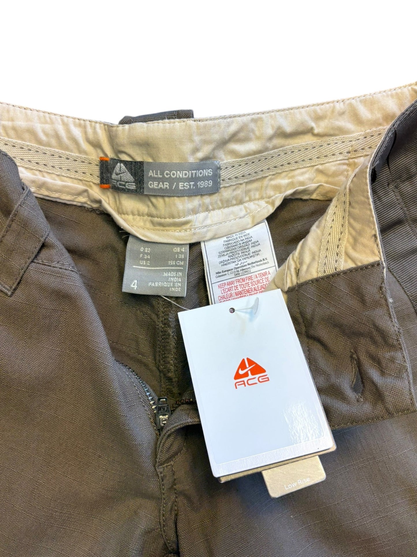 Nike ACG 2000s Khaki Green Wide Leg Trousers (30x31)