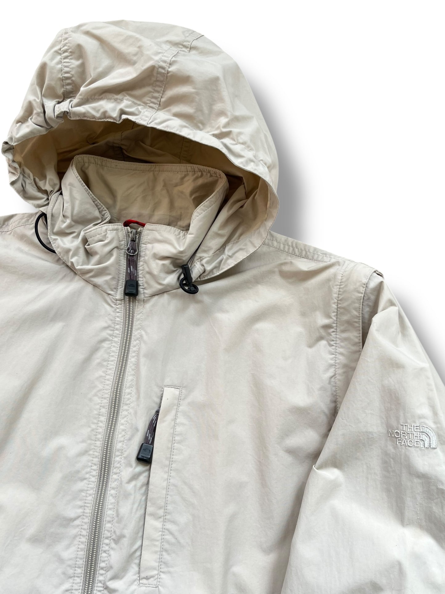 North Face 2000s Zip-off Sleeves Cream Waterproof Jacket (M)