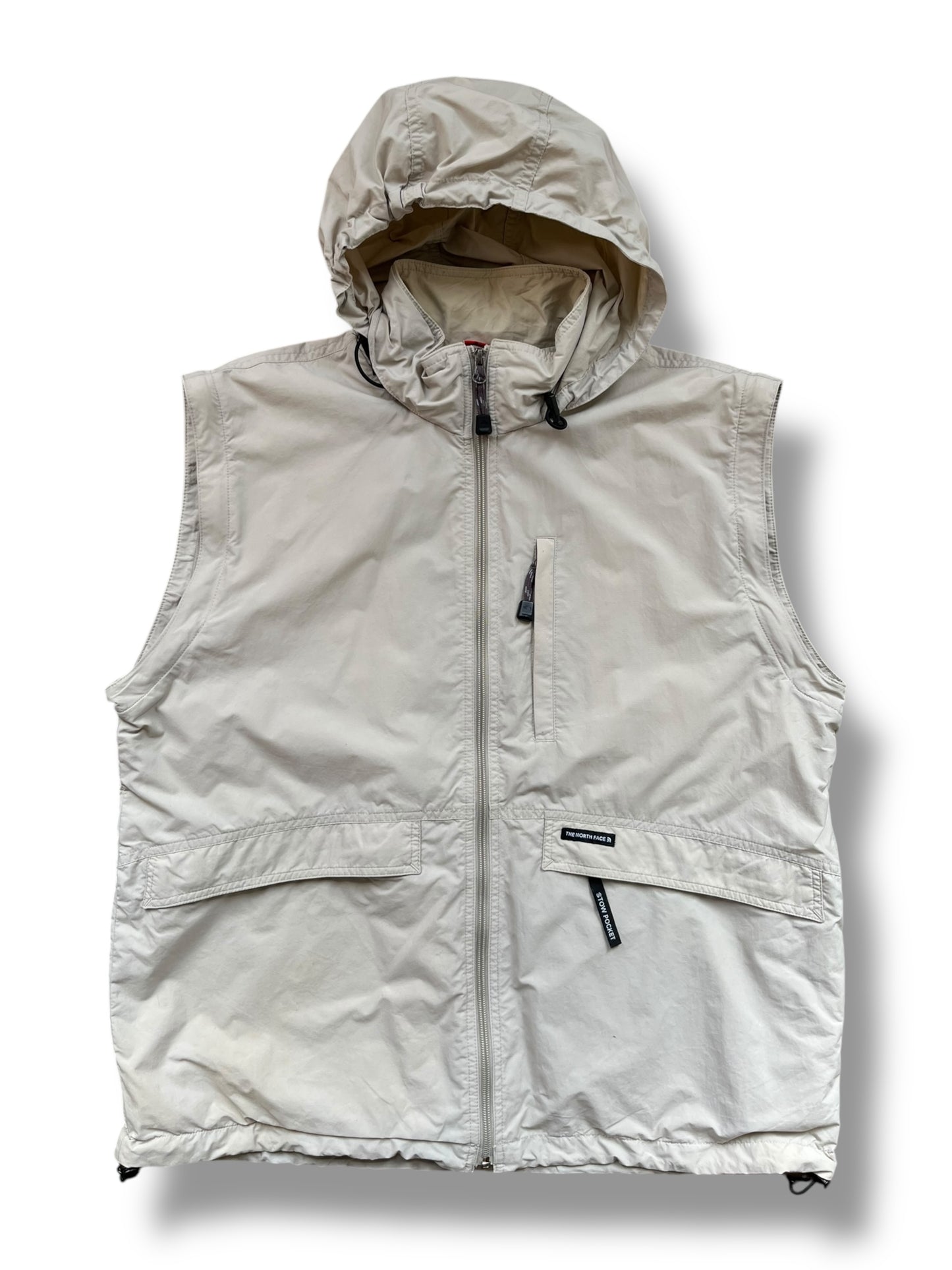 North Face 2000s Zip-off Sleeves Cream Waterproof Jacket (M)