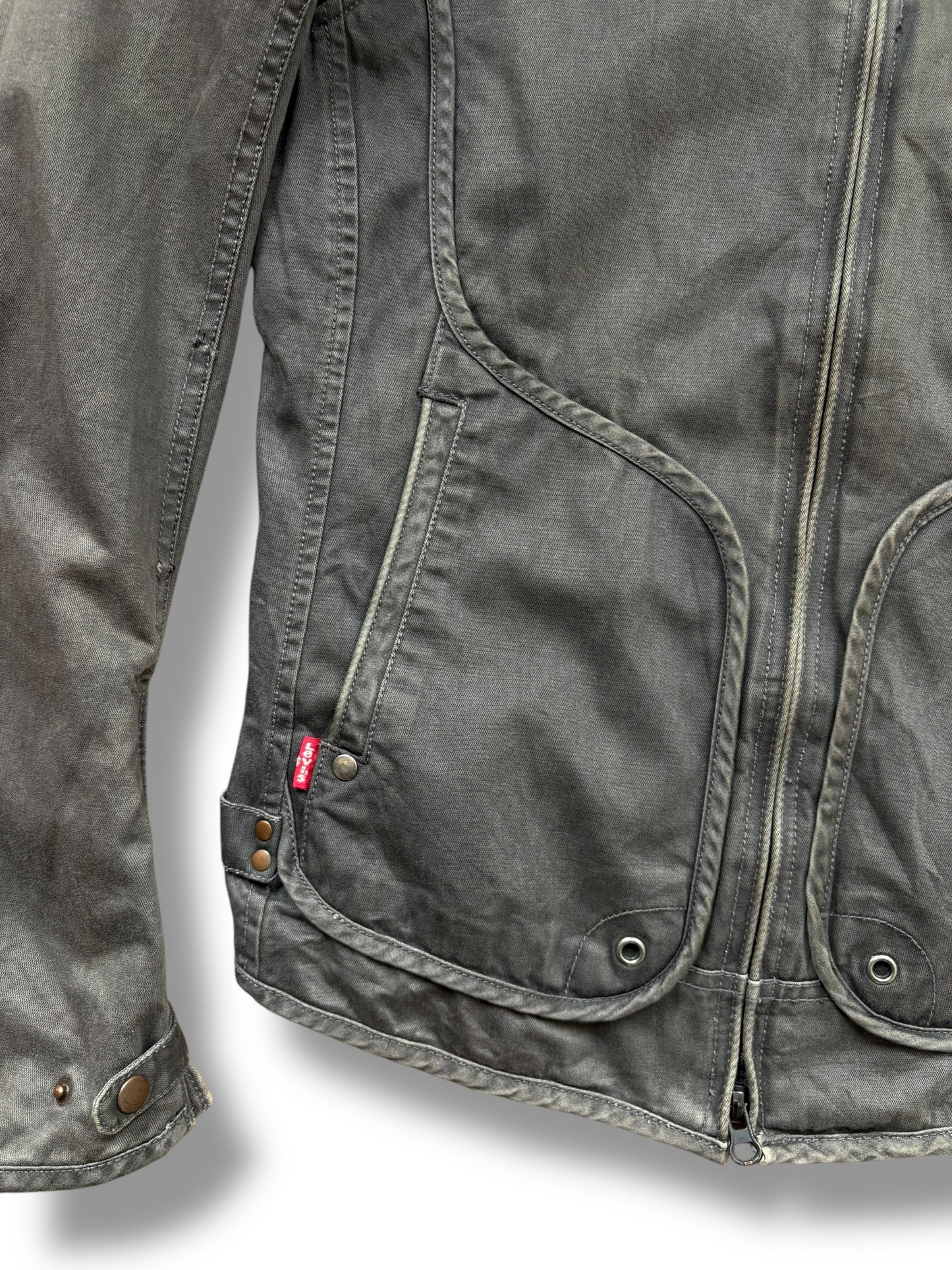 Levi's 2000s Dark Grey Motorcycle Jacket (women's S)