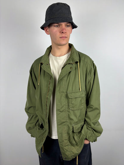 Vintage Faciba Military Green Technical Parka Jacket (L)